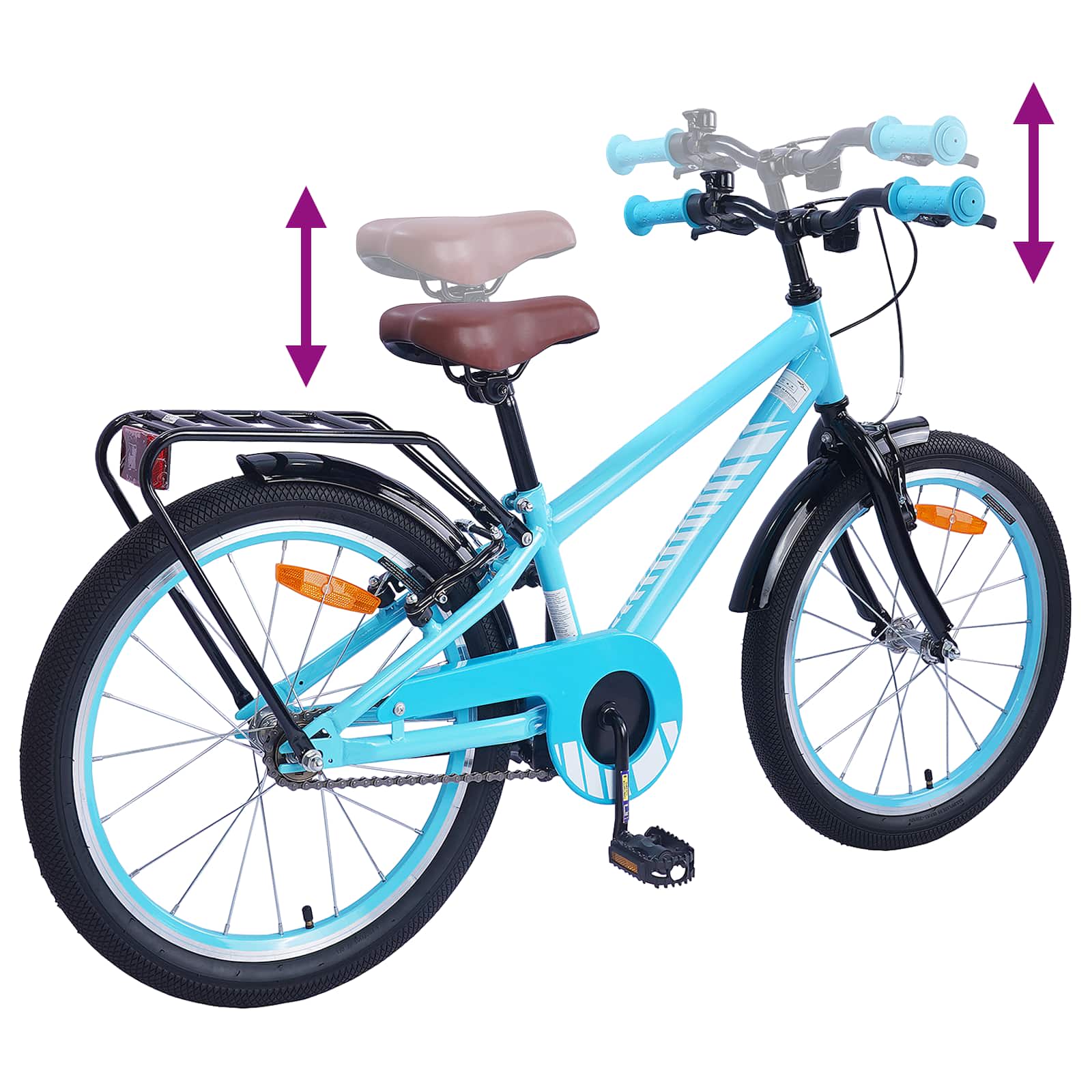 Kinderfahrrad 20 Zoll für 6-11 Jahre alt Himmelblau