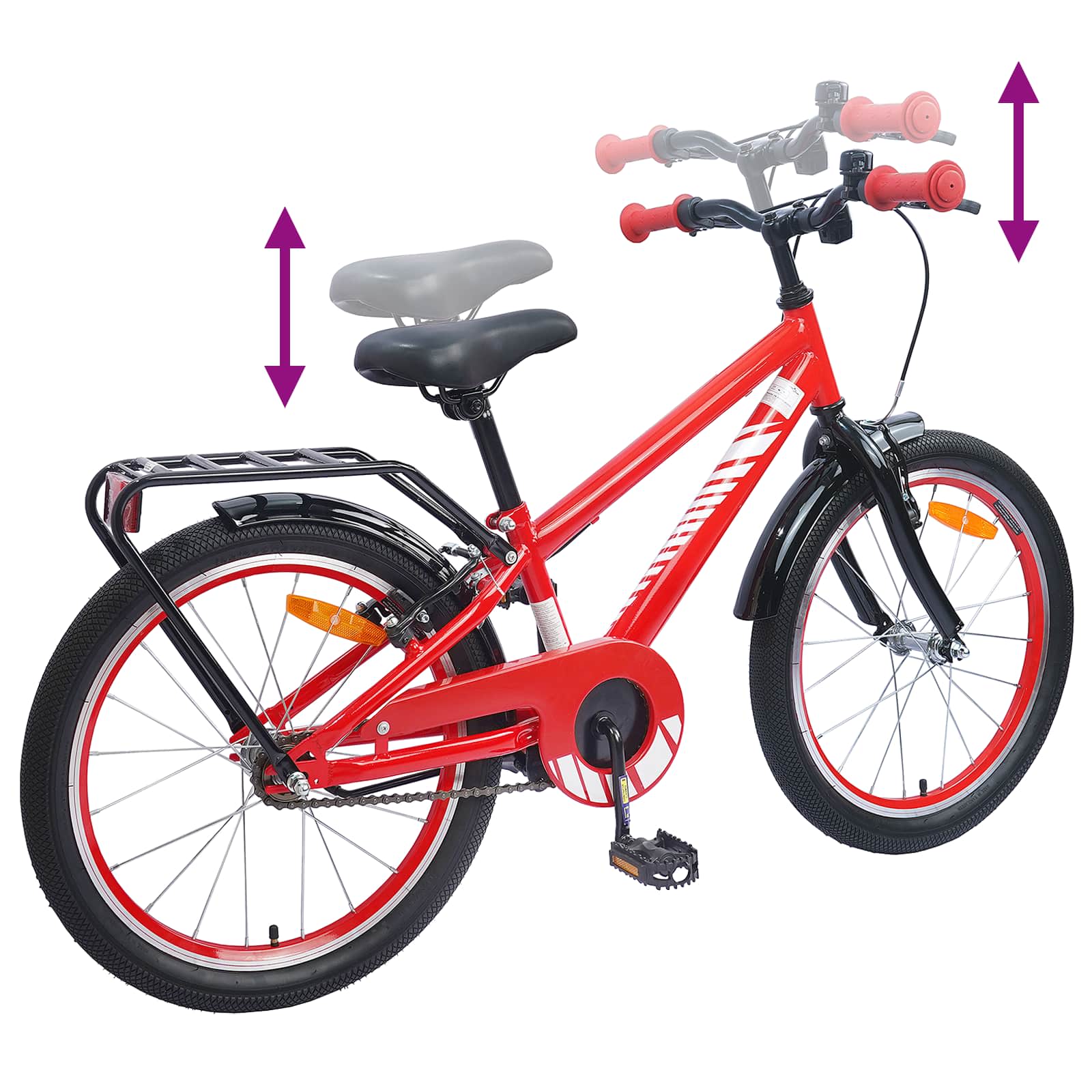 Kinderfahrrad 18 Zoll für 5-7 Jahre alt Rot