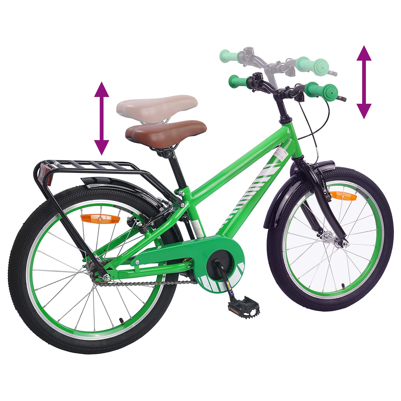Kinderfahrrad 20 Zoll für 6-11 Jahre alt Grün