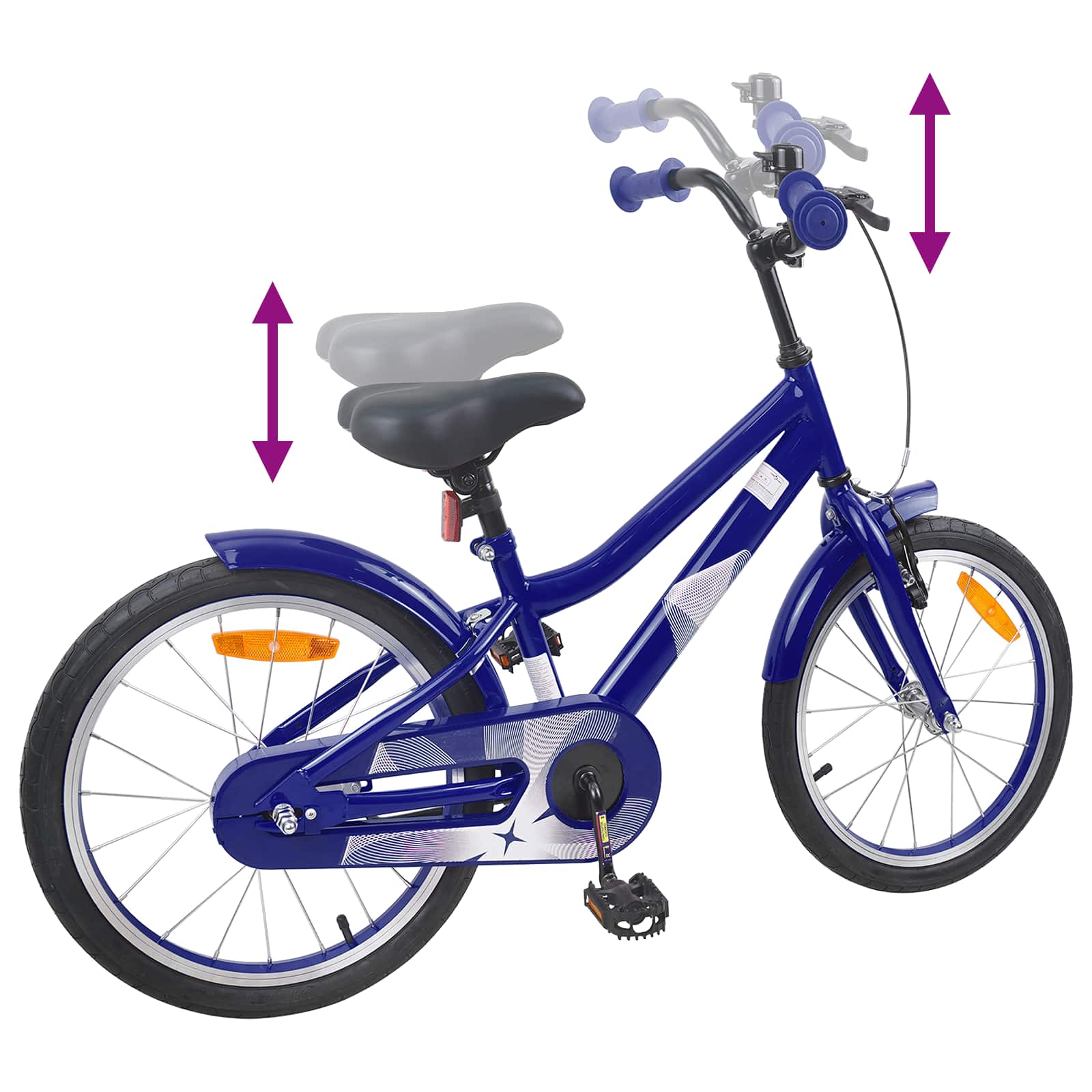 Kinderfahrrad 18 Zoll für 5-7 Jahre alt Dunkelblau