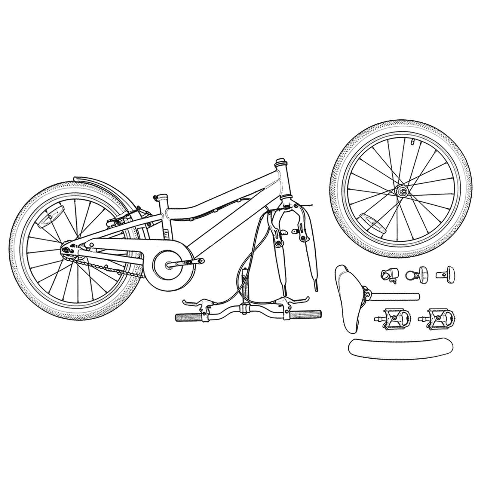 Kinderfahrrad 18 Zoll für 5-7 Jahre alt Dunkelblau