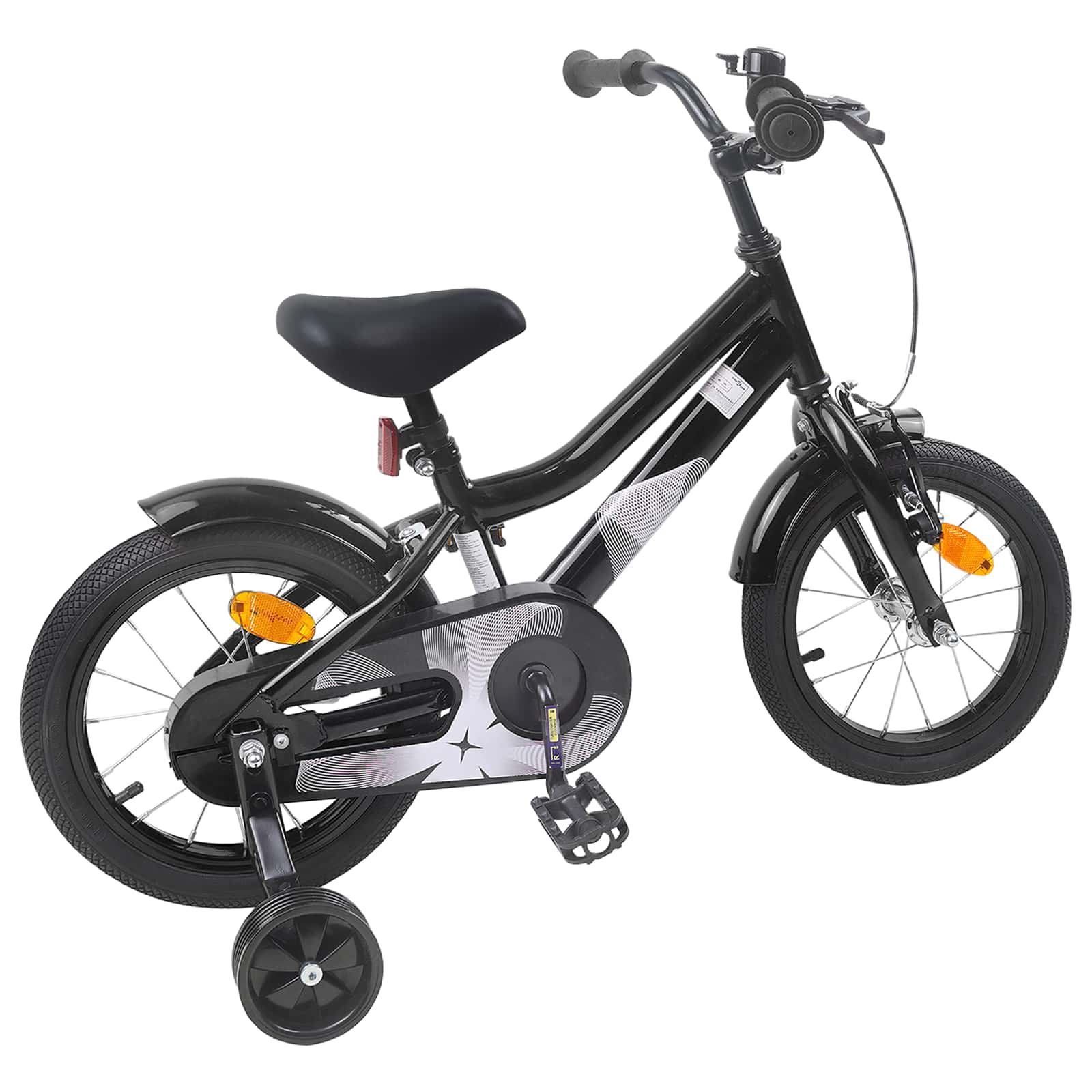 Kinderfahrrad 12 Zoll für 2-4 Jahre alt Schwarz