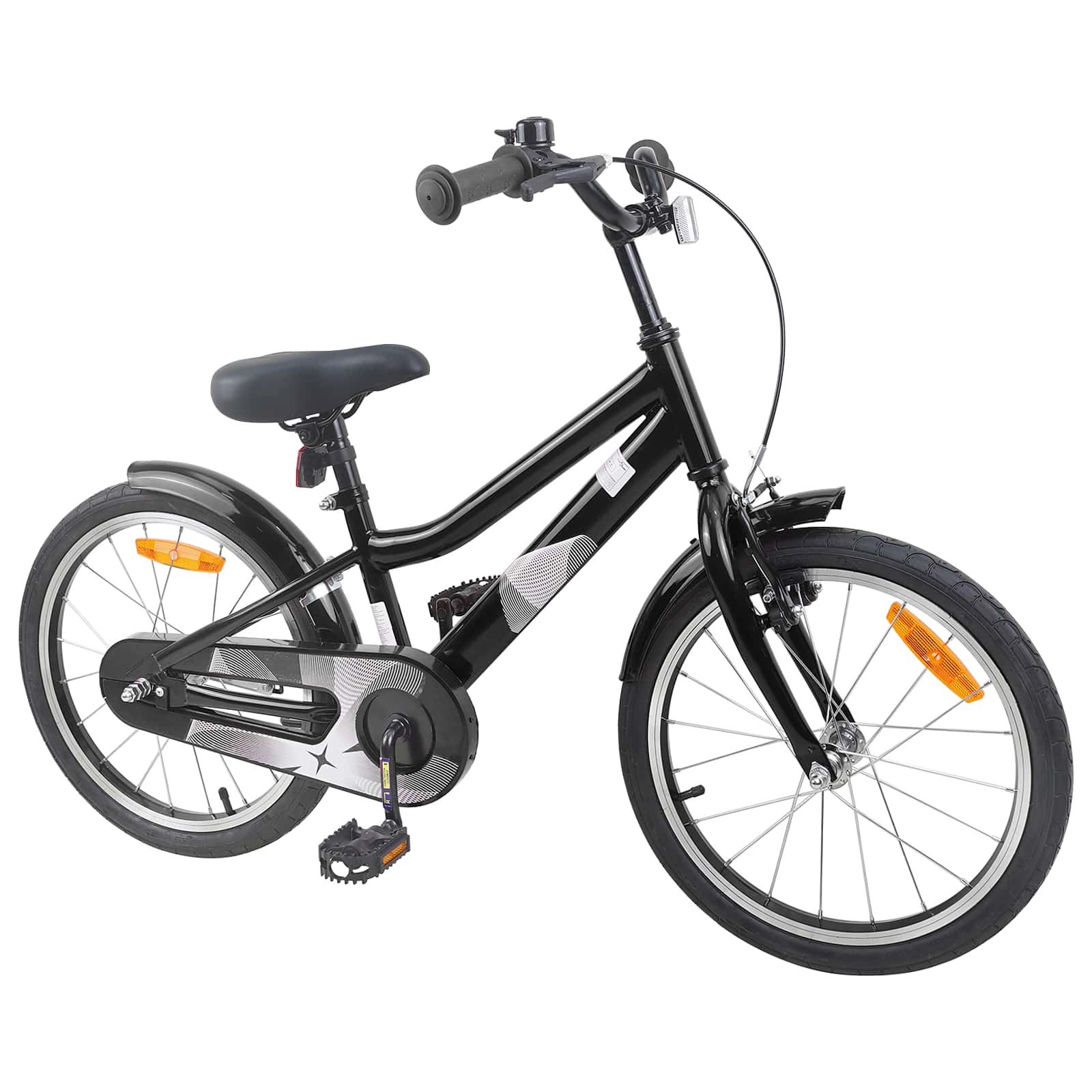 Kinderfahrrad 18 Zoll für 5-7 Jahre alt Schwarz