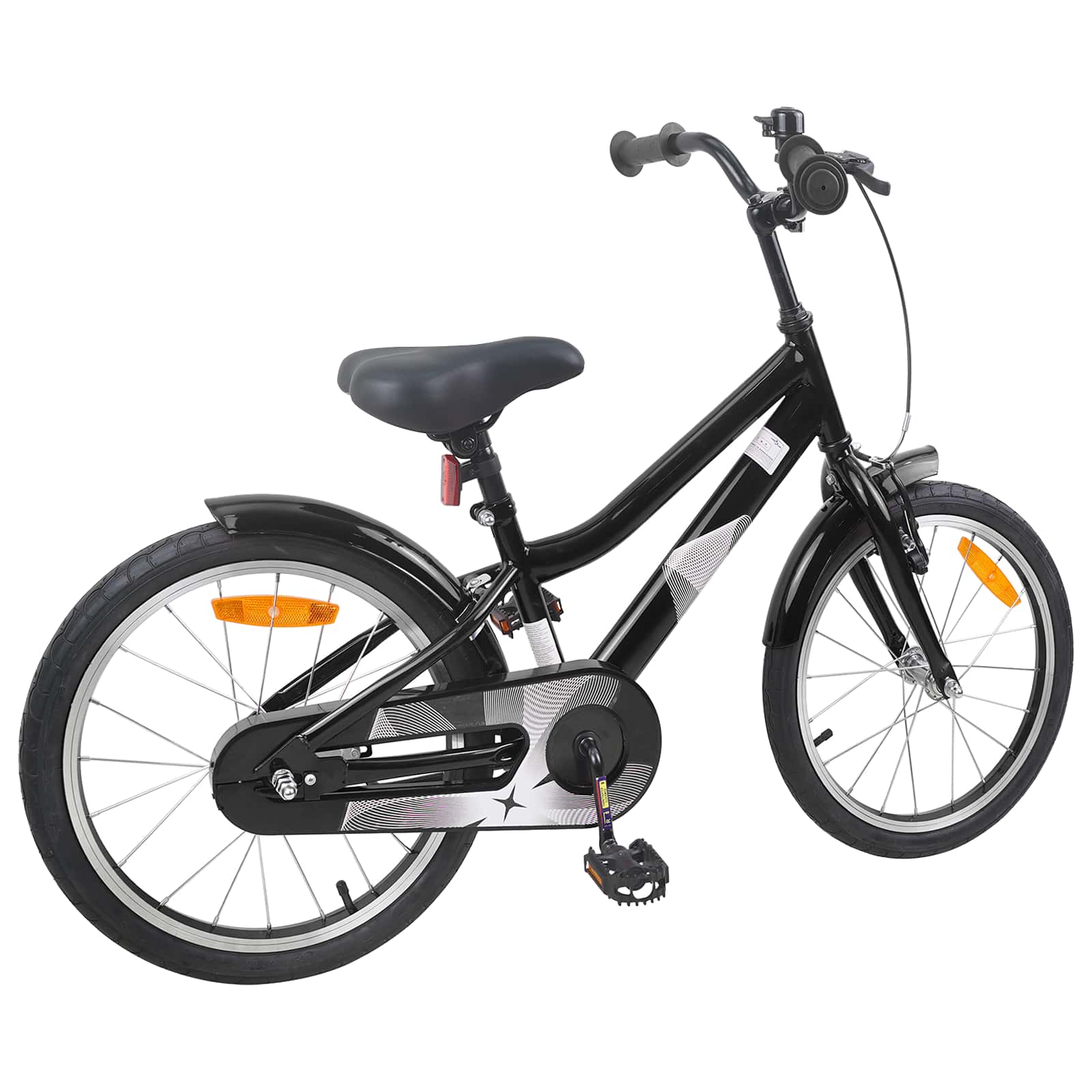 Kinderfahrrad 18 Zoll für 5-7 Jahre alt Schwarz