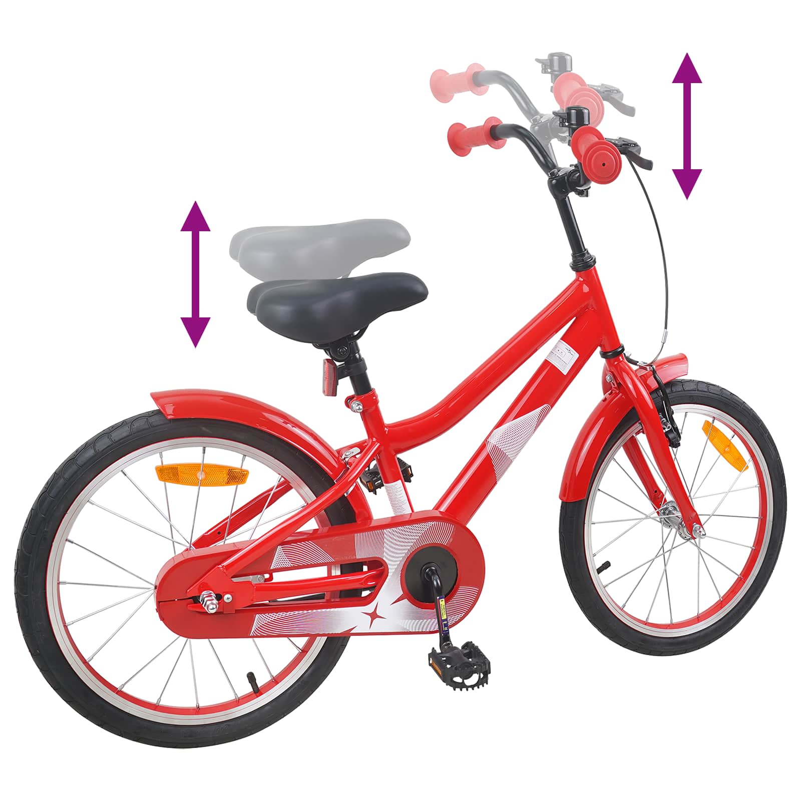Kinderfahrrad 18 Zoll für 5-7 Jahre alt Rot