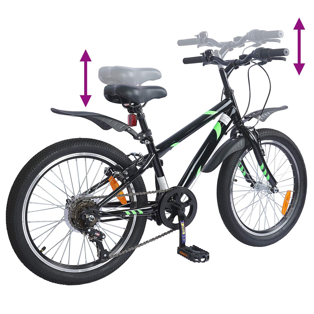 Kinderfahrrad 20 Zoll 6-Speed für 6-11 Jahre alt Schwarz