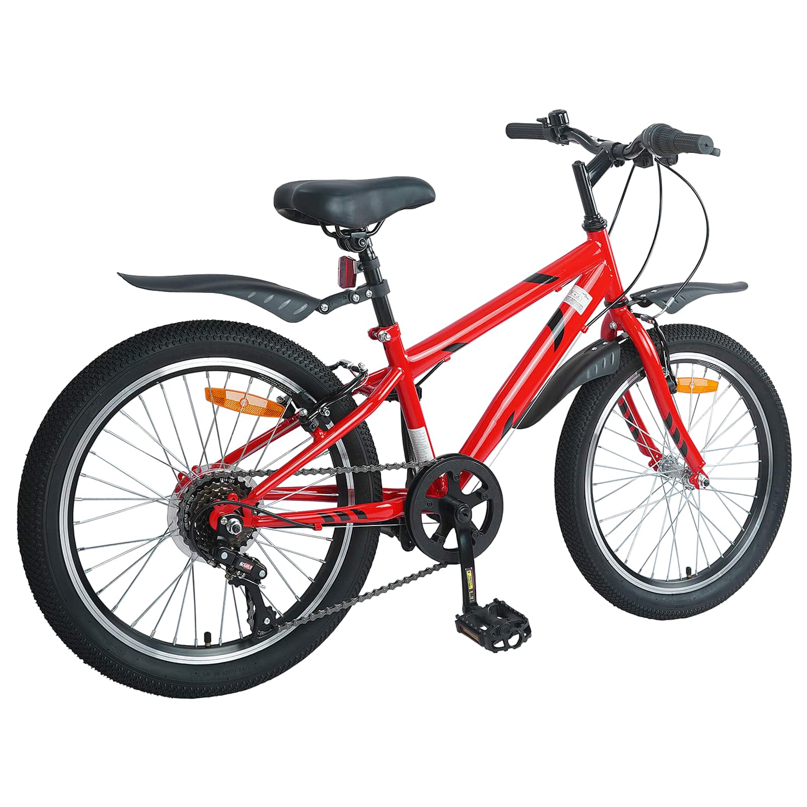Kinderfahrrad 24 Zoll 6-Speed für 8-12 Jahre alt Rot