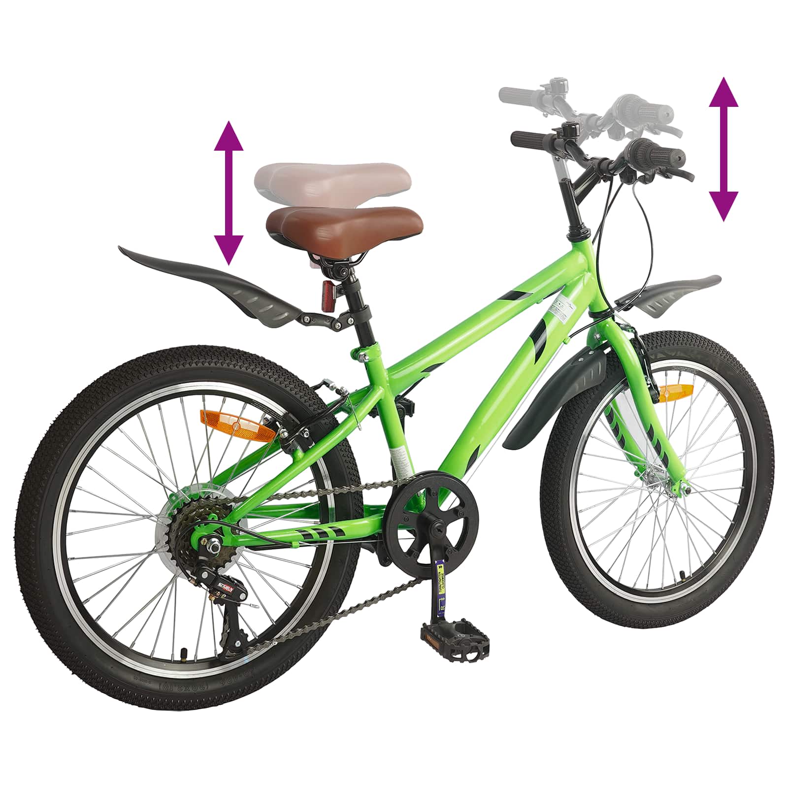 Kinderfahrrad 20 Zoll 6-Speed für 6-11 Jahre alt Grün