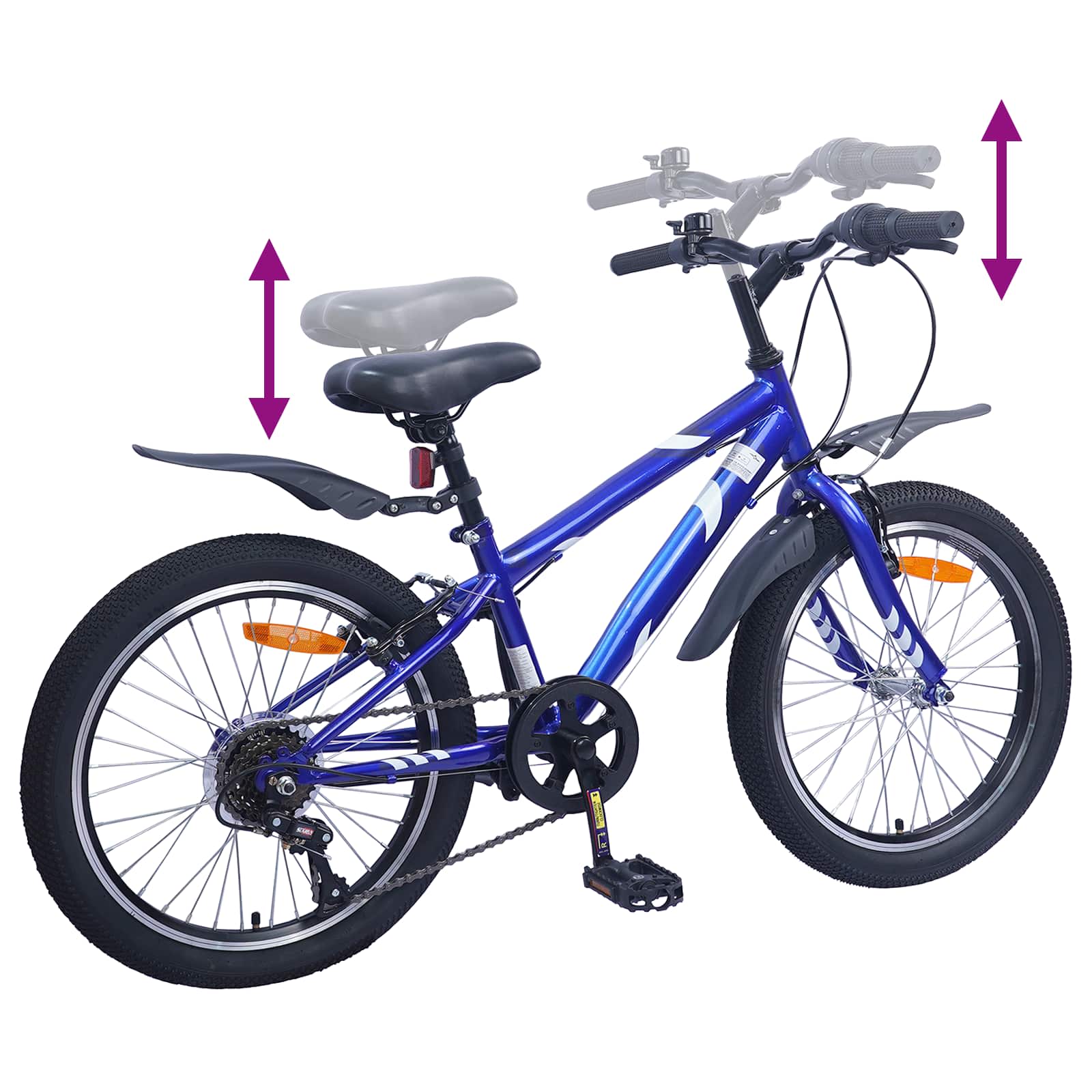 Kinderfahrrad 20 Zoll 6-Speed für 6-11 Jahre alt Dunkelblau