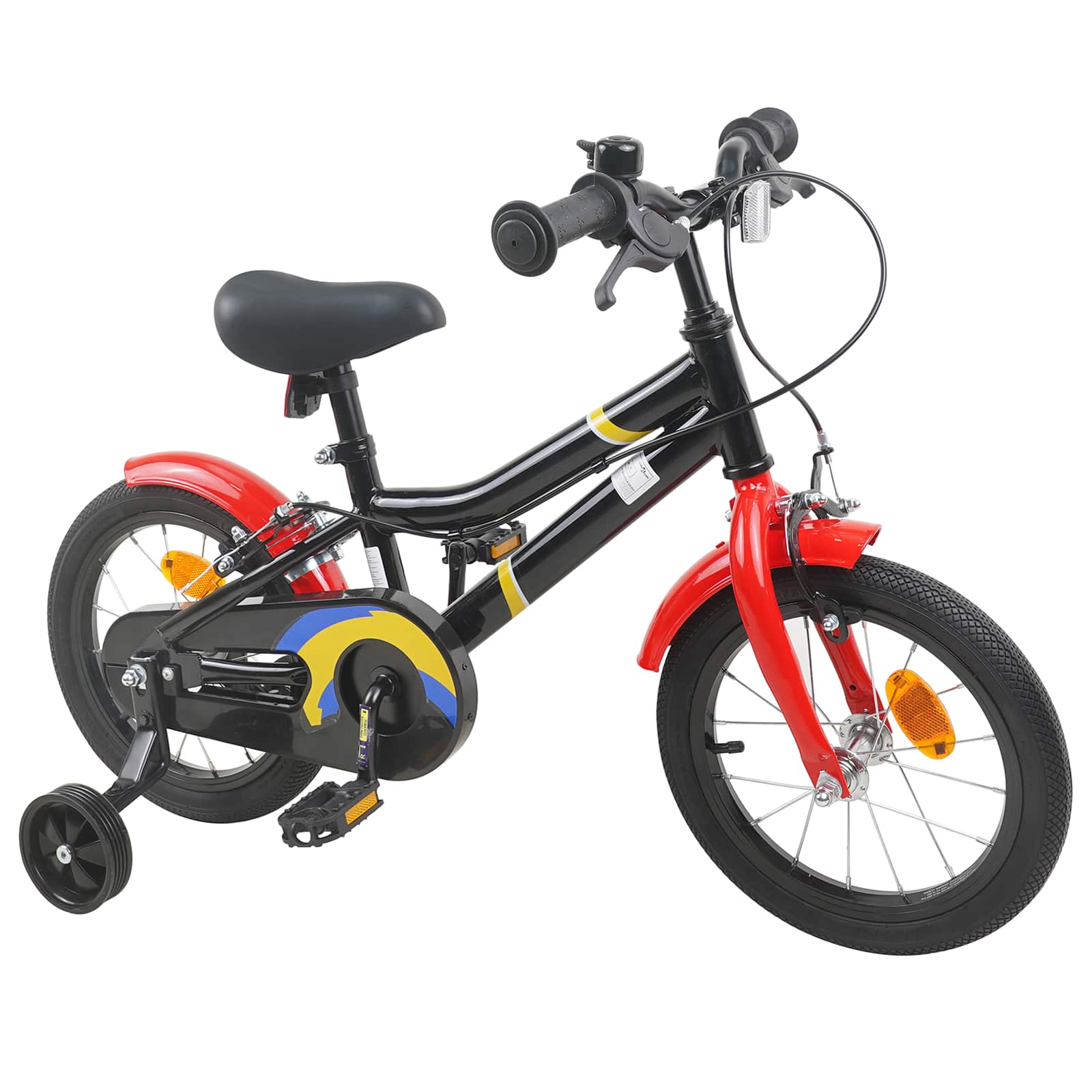 Kinderfahrrad 12 Zoll für 2-4 Jahre alt Schwarz Rot