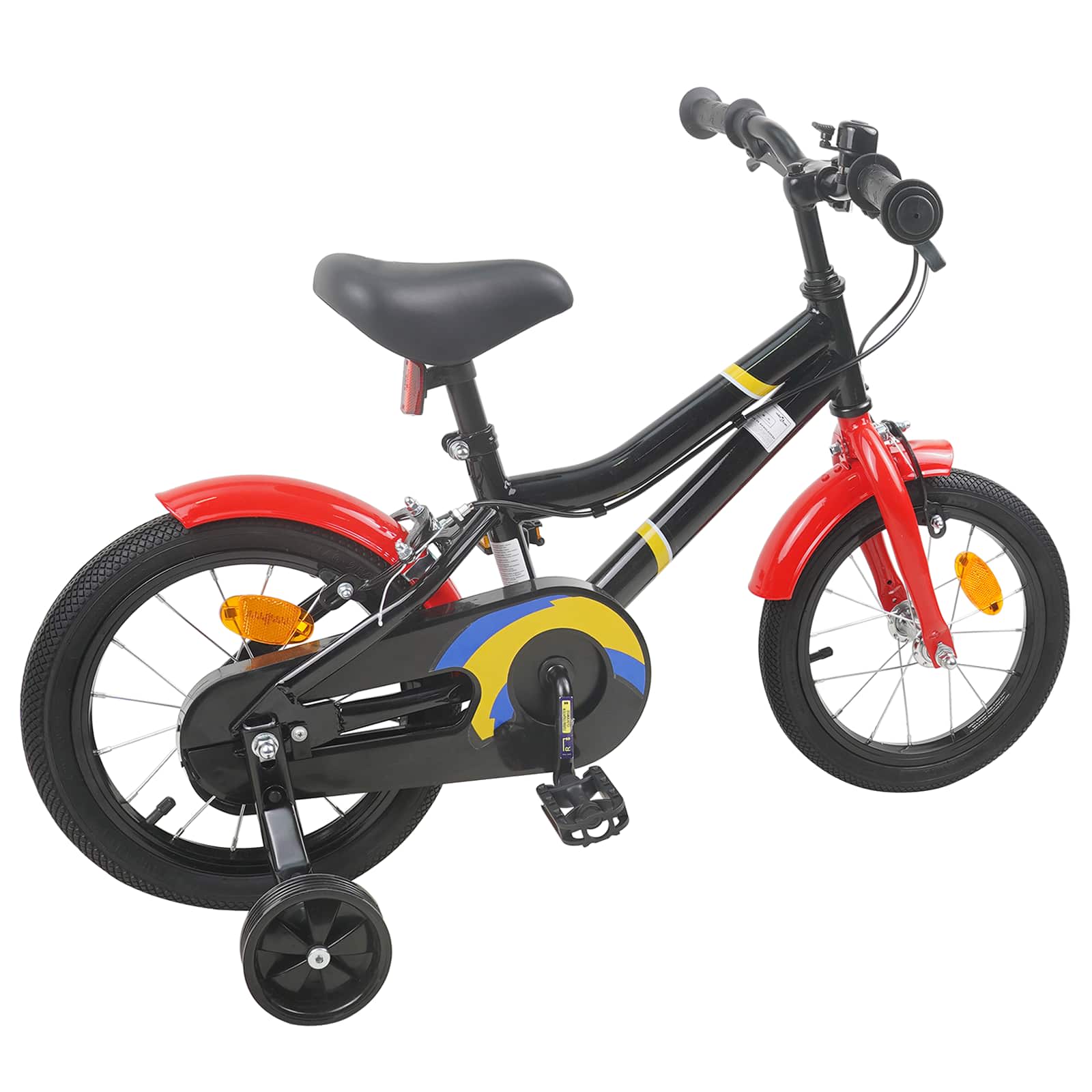 Kinderfahrrad 12 Zoll für 2-4 Jahre alt Schwarz Rot
