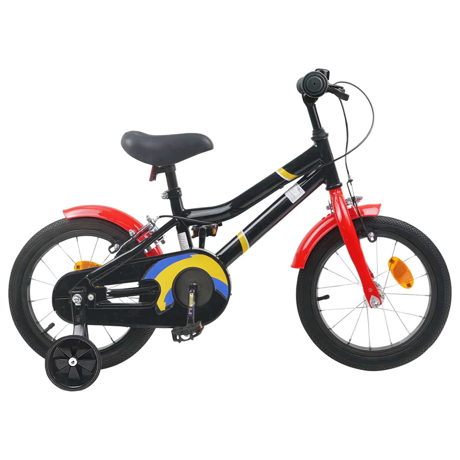 Kinderfahrrad 12 Zoll für 2-4 Jahre alt Schwarz Rot