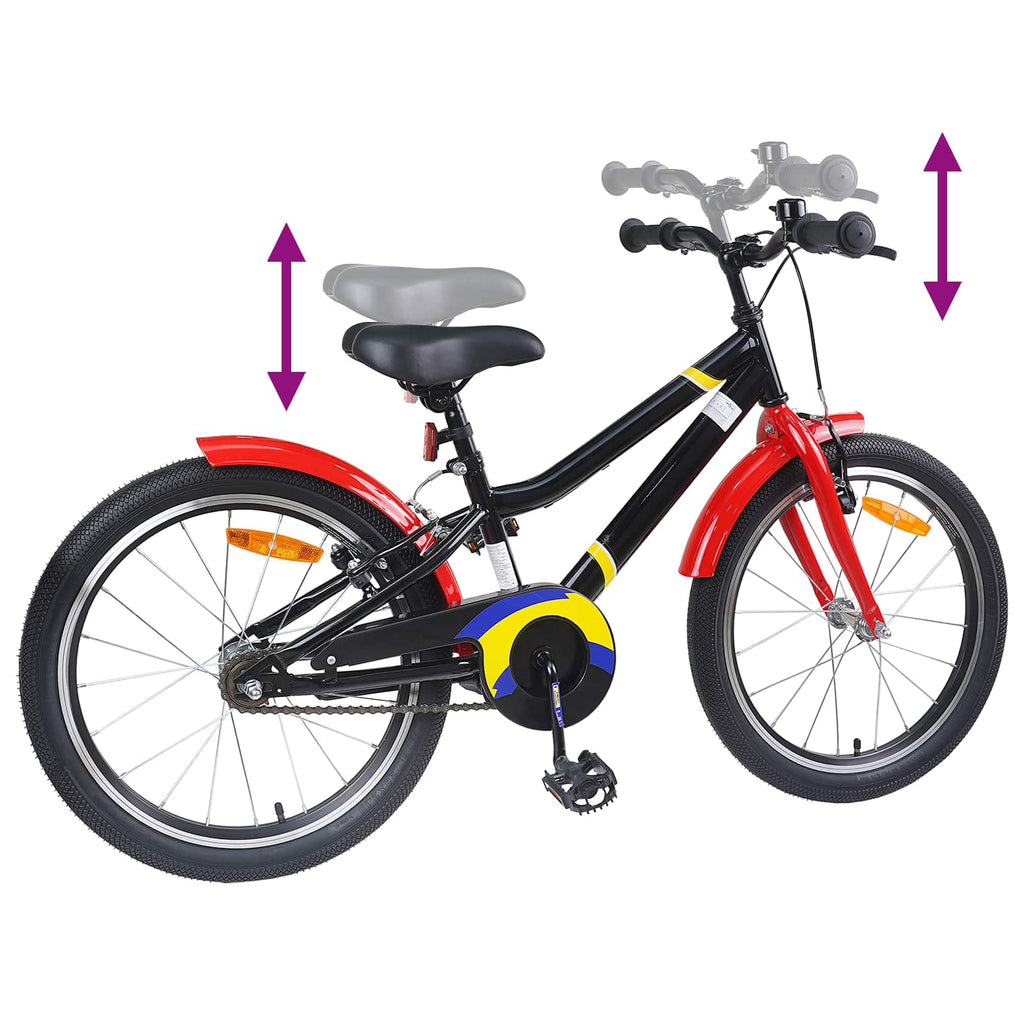 Kinderfahrrad 20 Zoll für 6-11 Jahre alt Schwarz Rot