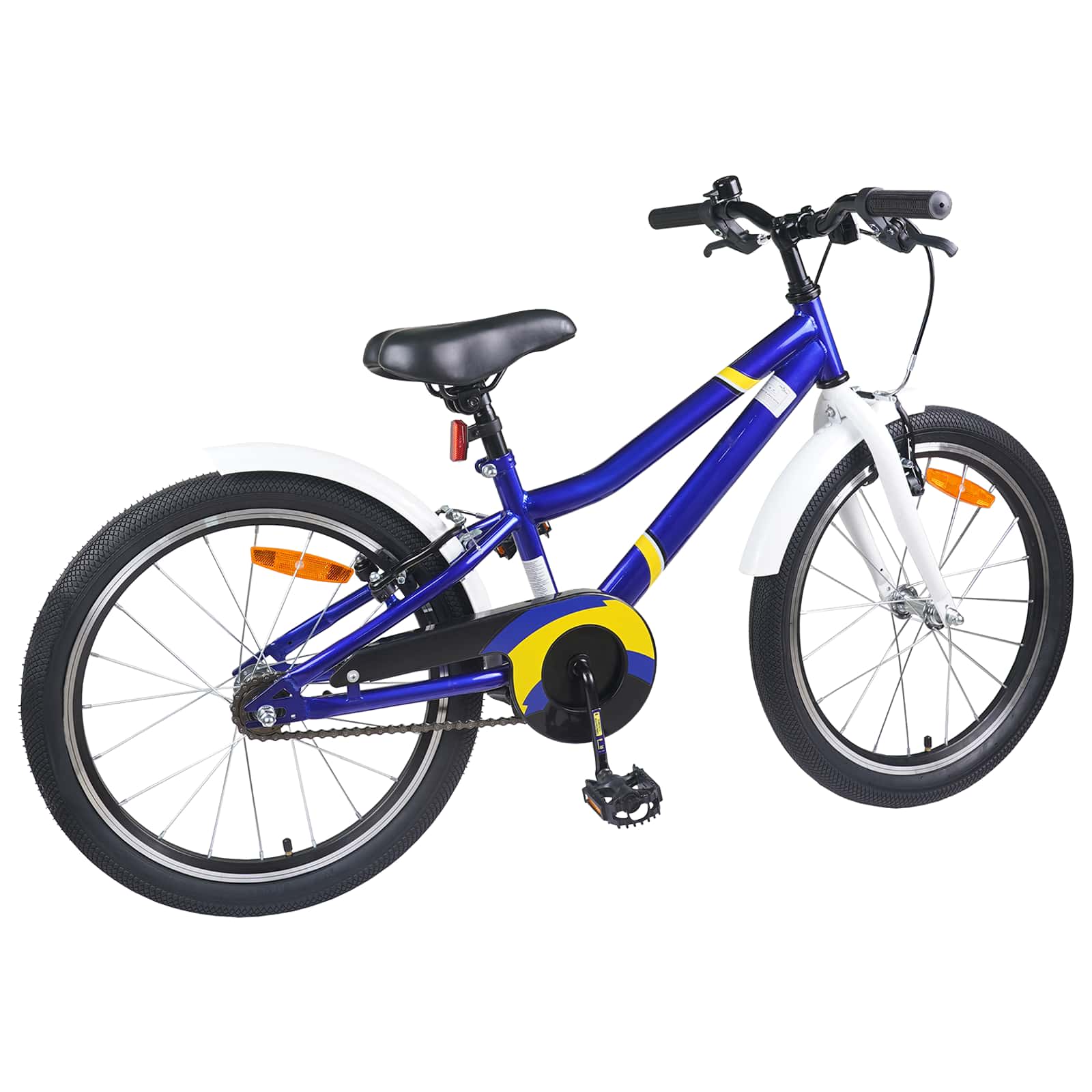 Kinderfahrrad 18 Zoll für 5-7 Jahre alt Blau Weiß