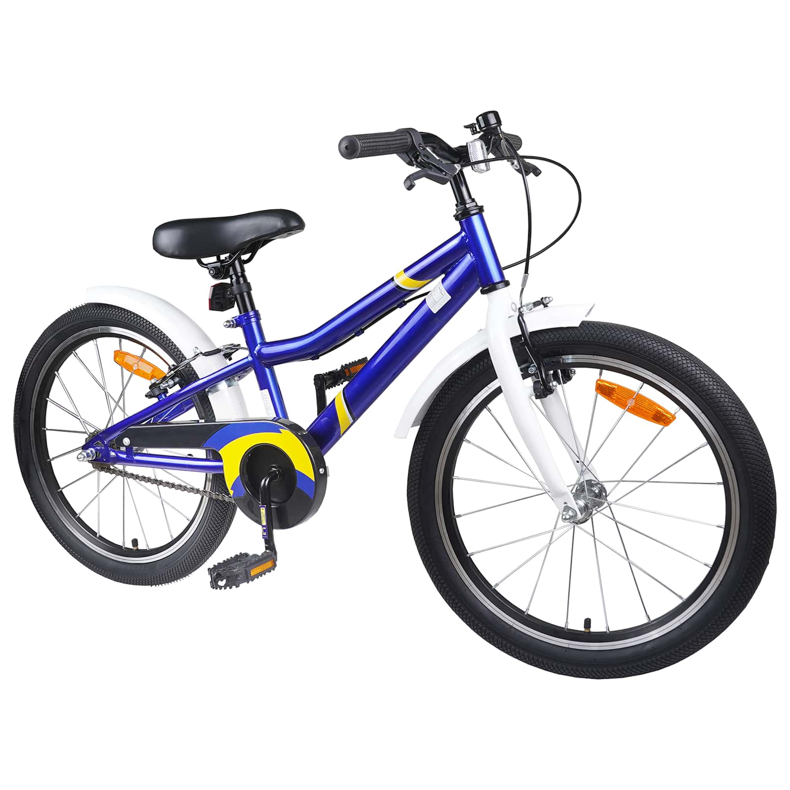 Kinderfahrrad 20 Zoll für 6-11 Jahre alt Blau Weiß