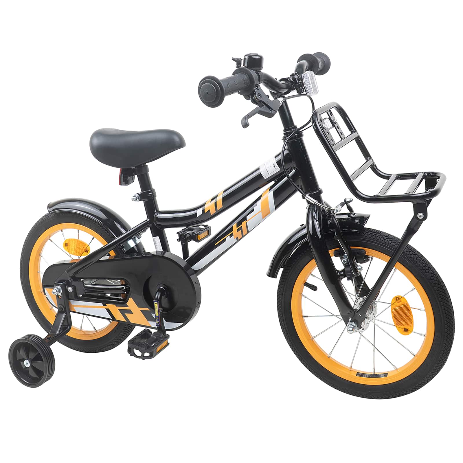 Kinderfahrrad 12 Zoll für 2-4 Jahre alt Orange Schwarz