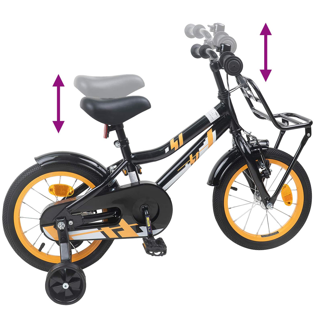 Kinderfahrrad 12 Zoll für 2-4 Jahre alt Orange Schwarz