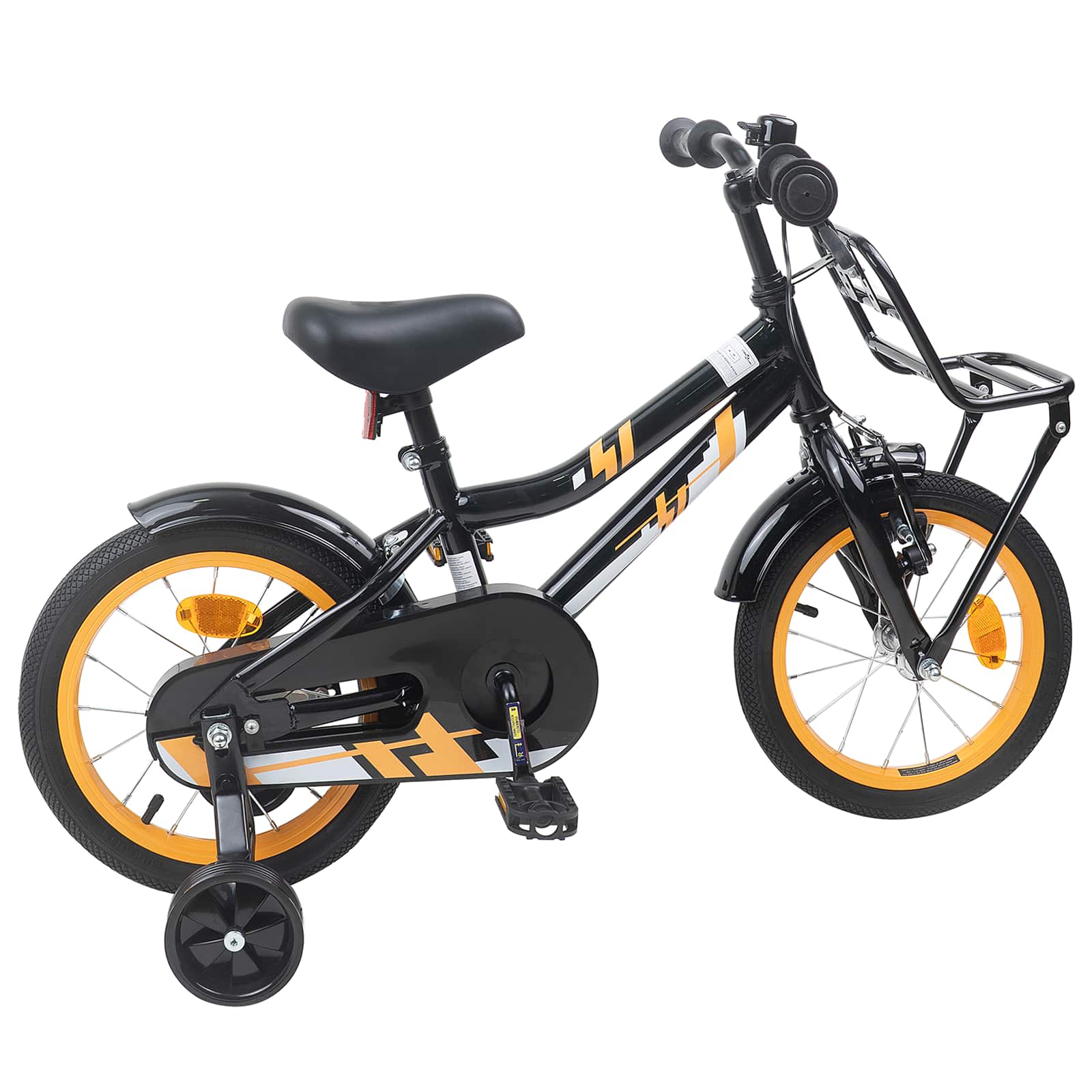 Kinderfahrrad 14 Zoll für 3-5 Jahre alt Orange und Schwarz