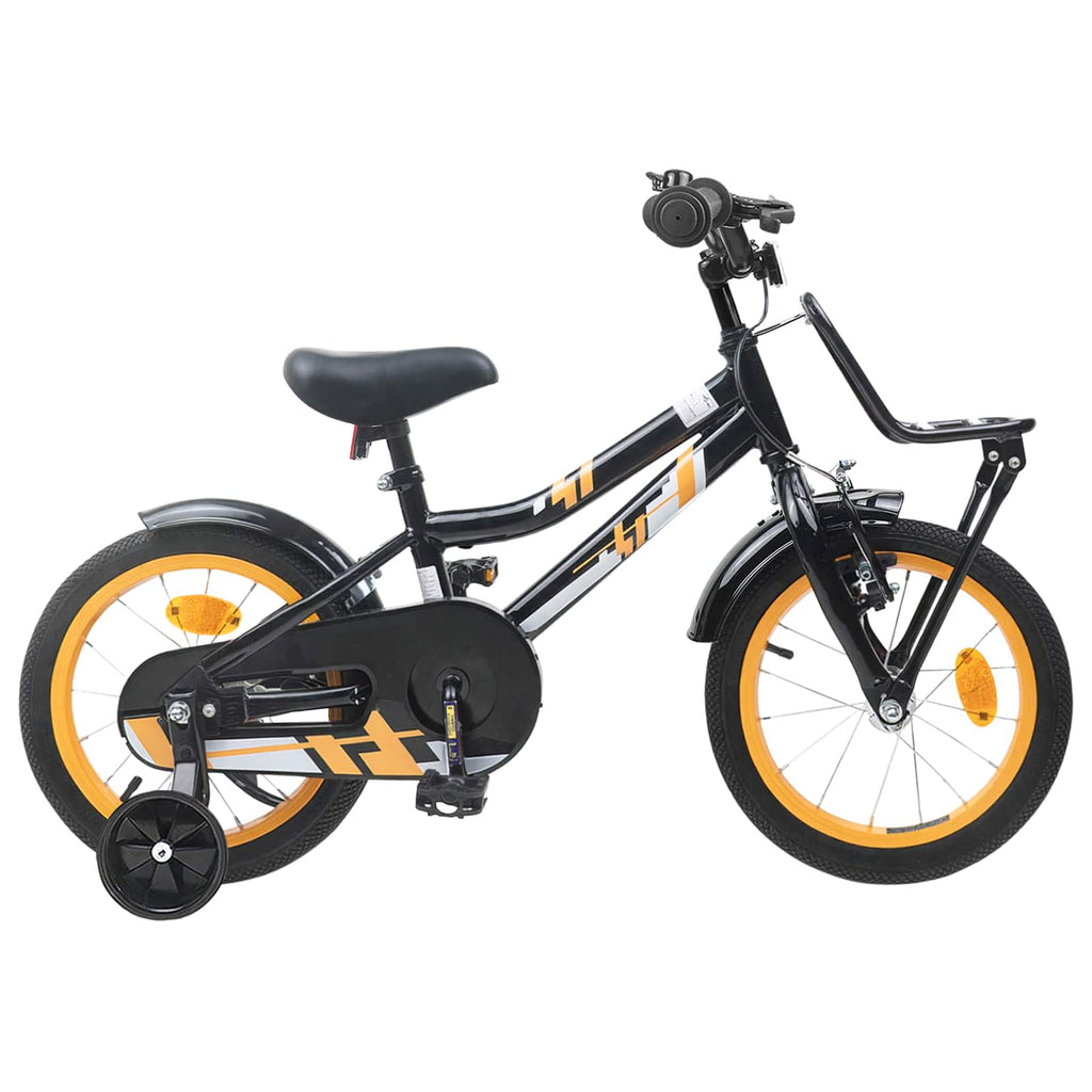 Kinderfahrrad 14 Zoll für 3-5 Jahre alt Orange und Schwarz