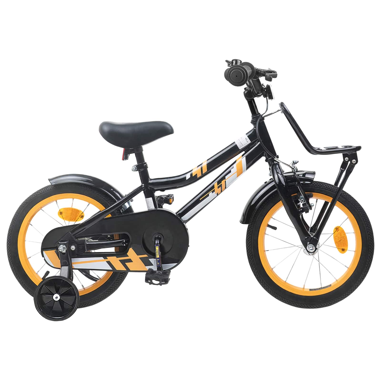 Kinderfahrrad 16 Zoll für 4-6 Jahre alt Orange Schwarz