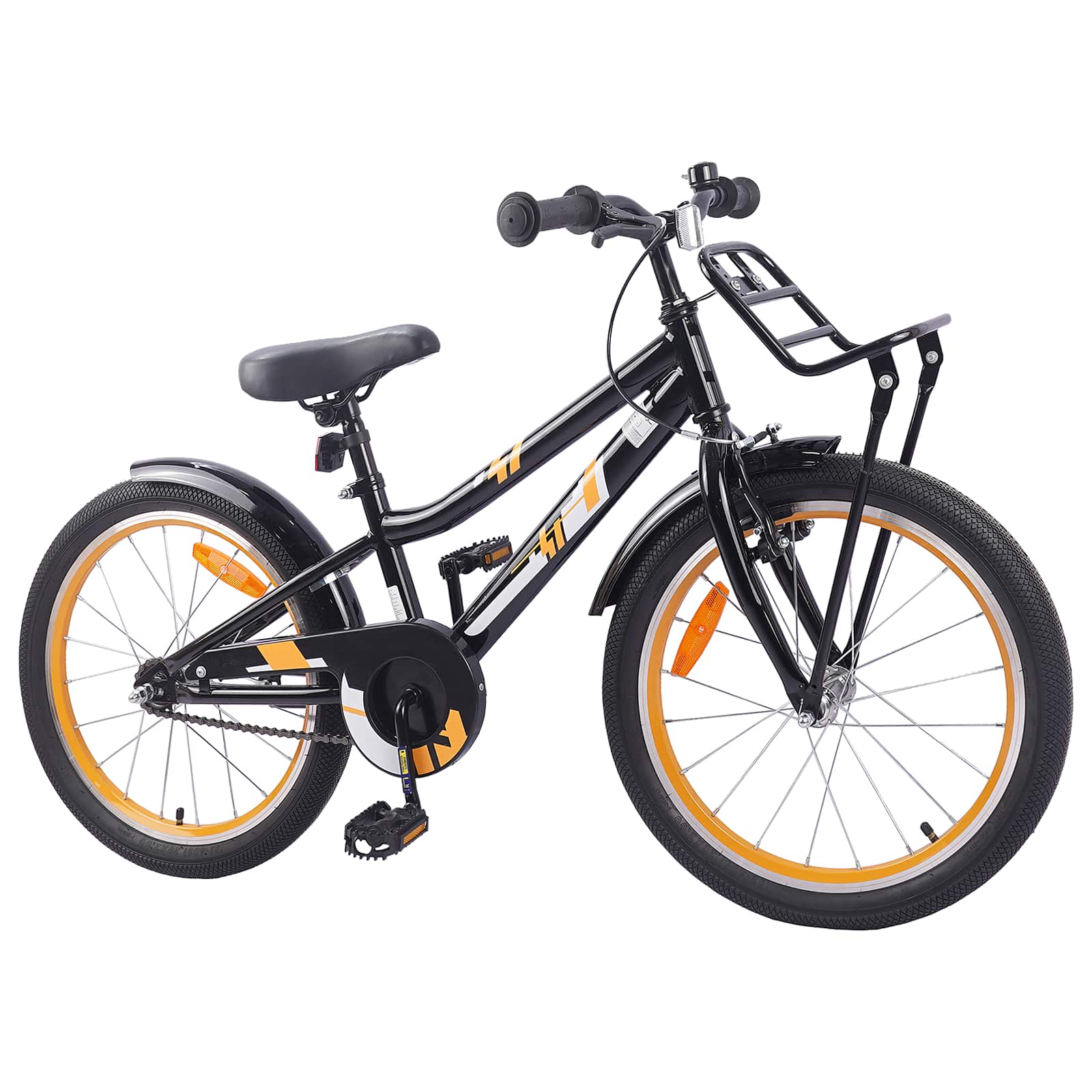Kinderfahrrad 18 Zoll für 5-7 Jahre alt Orange Schwarz