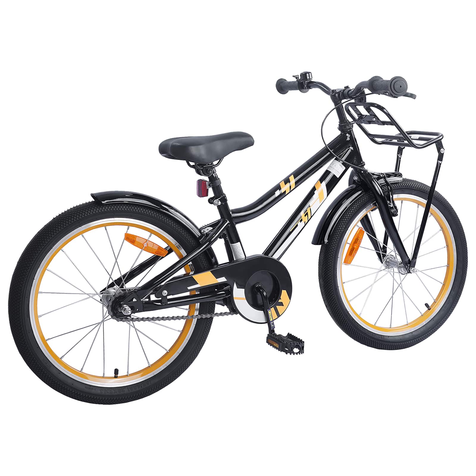 Kinderfahrrad 20 Zoll für 6-11 Jahre alt Orange Schwarz