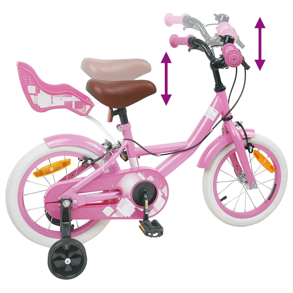 Kinderfahrrad 12 Zoll für 2-4 Jahre alt Hellrosa