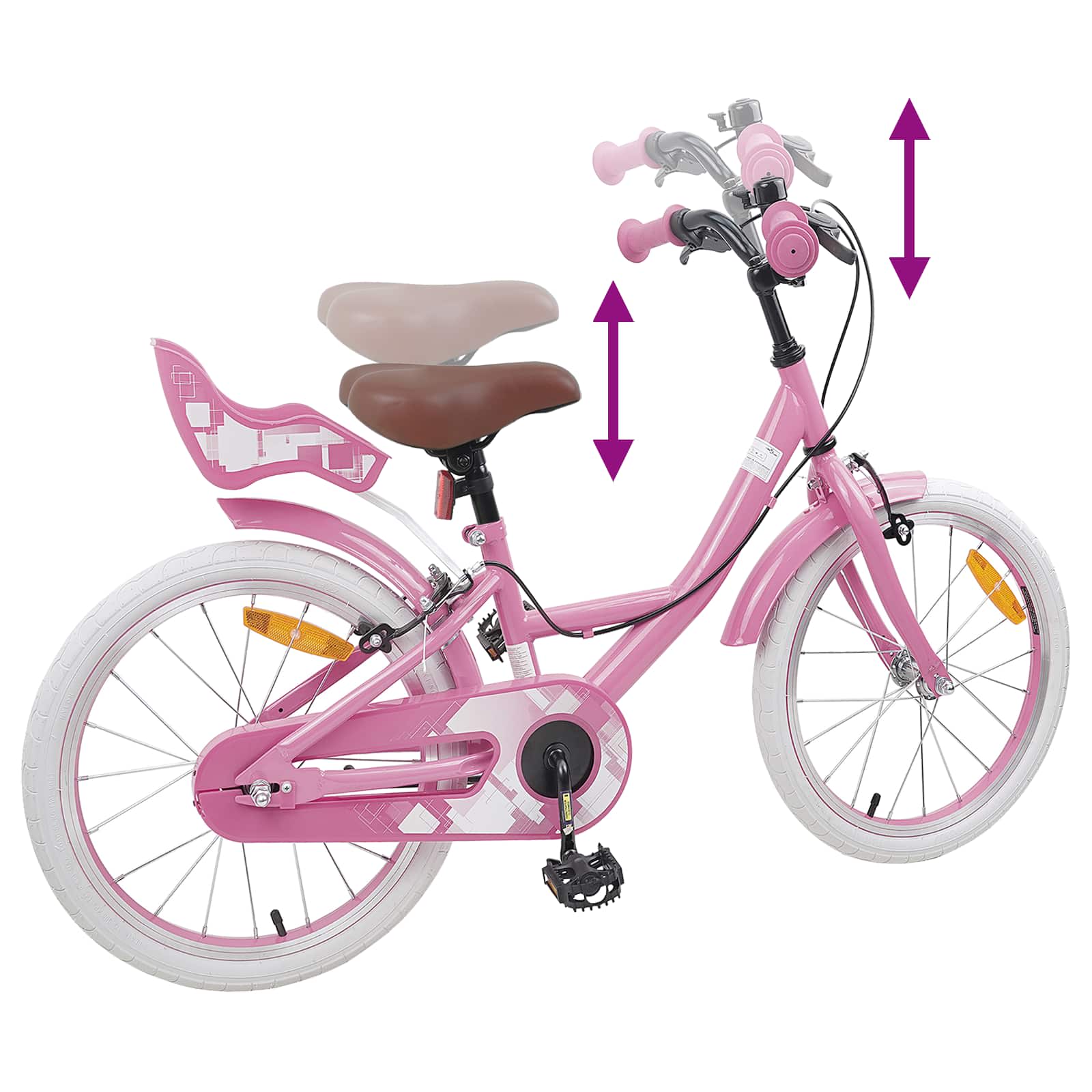 Kinderfahrrad 18 Zoll für 5-7 Jahre alt Hellrosa