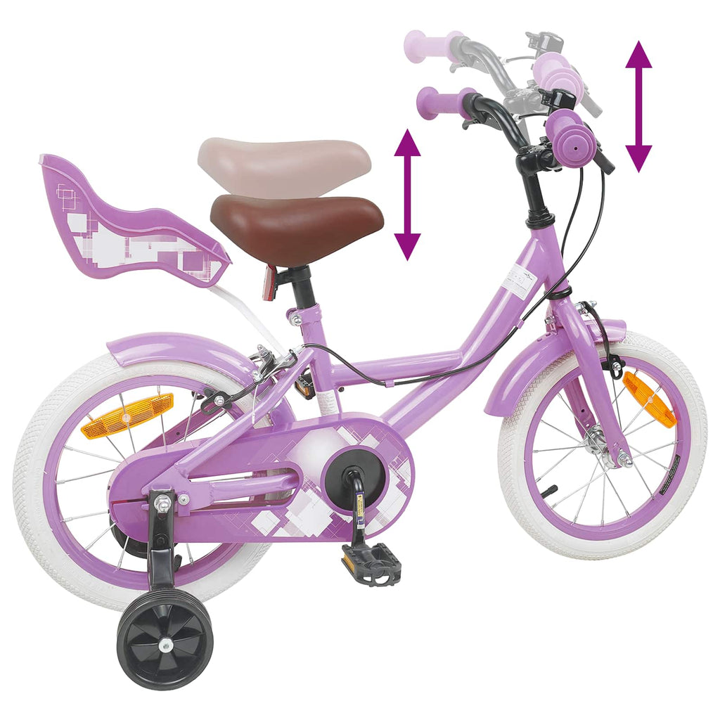 Kinderfahrrad 12 Zoll für 2-4 Jahre alt Lila