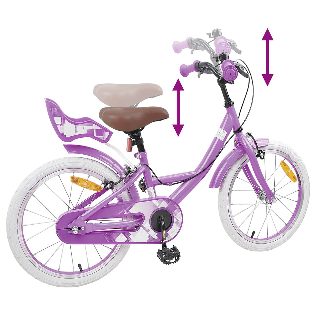 Kinderfahrrad 18 Zoll für 5-7 Jahre alt Lila