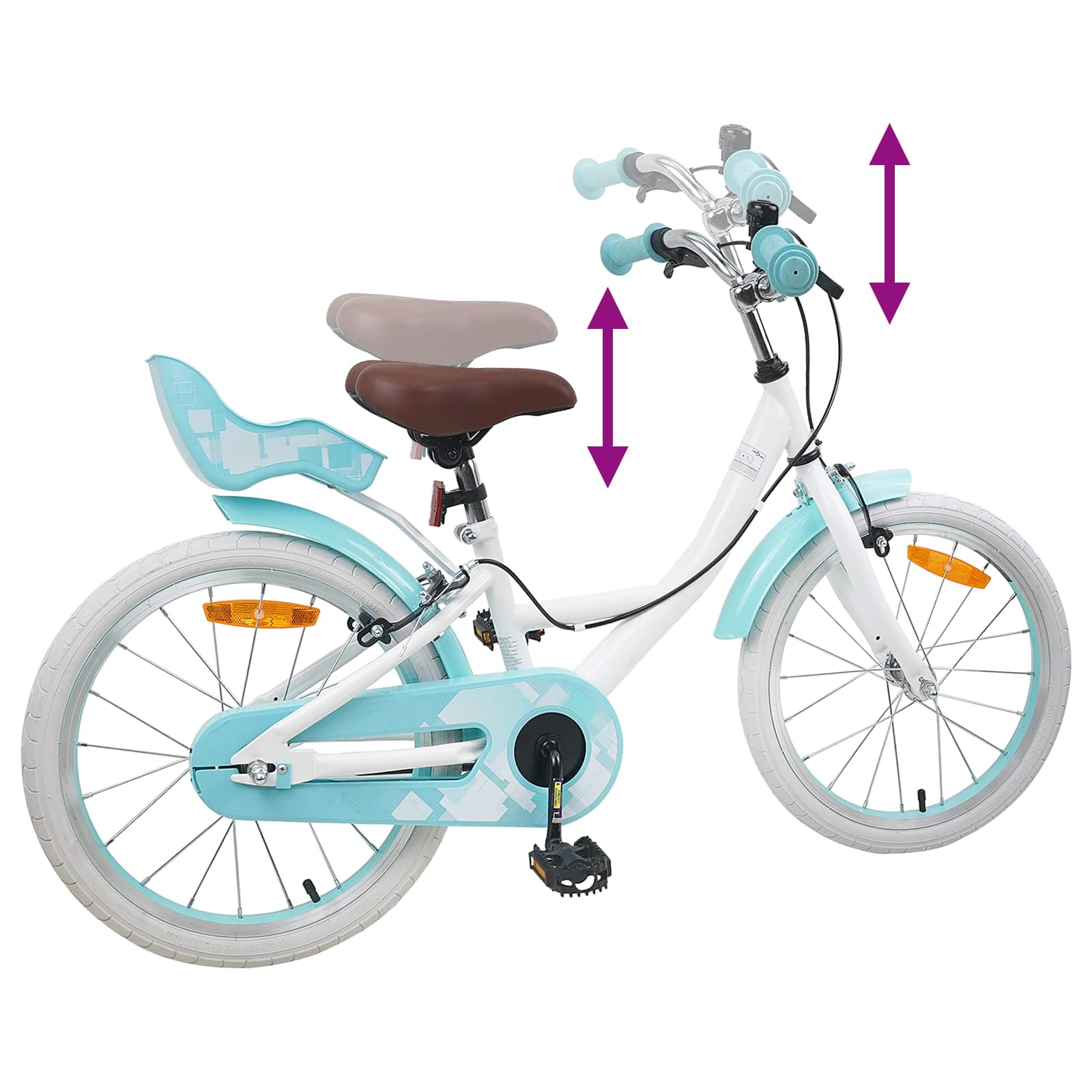 Kinderfahrrad 18 Zoll für 5-7 Jahre alt Weiß