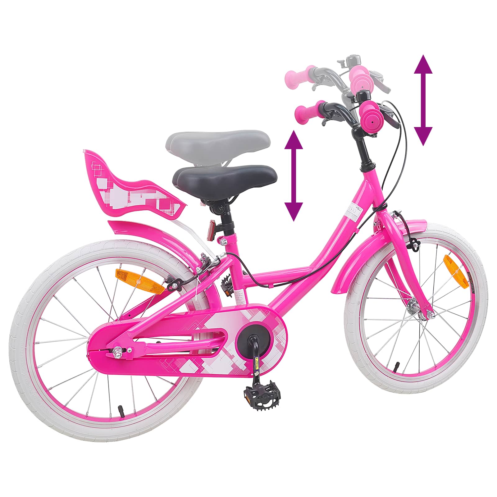 Kinderfahrrad 18 Zoll für 5-7 Jahre alt Rosa