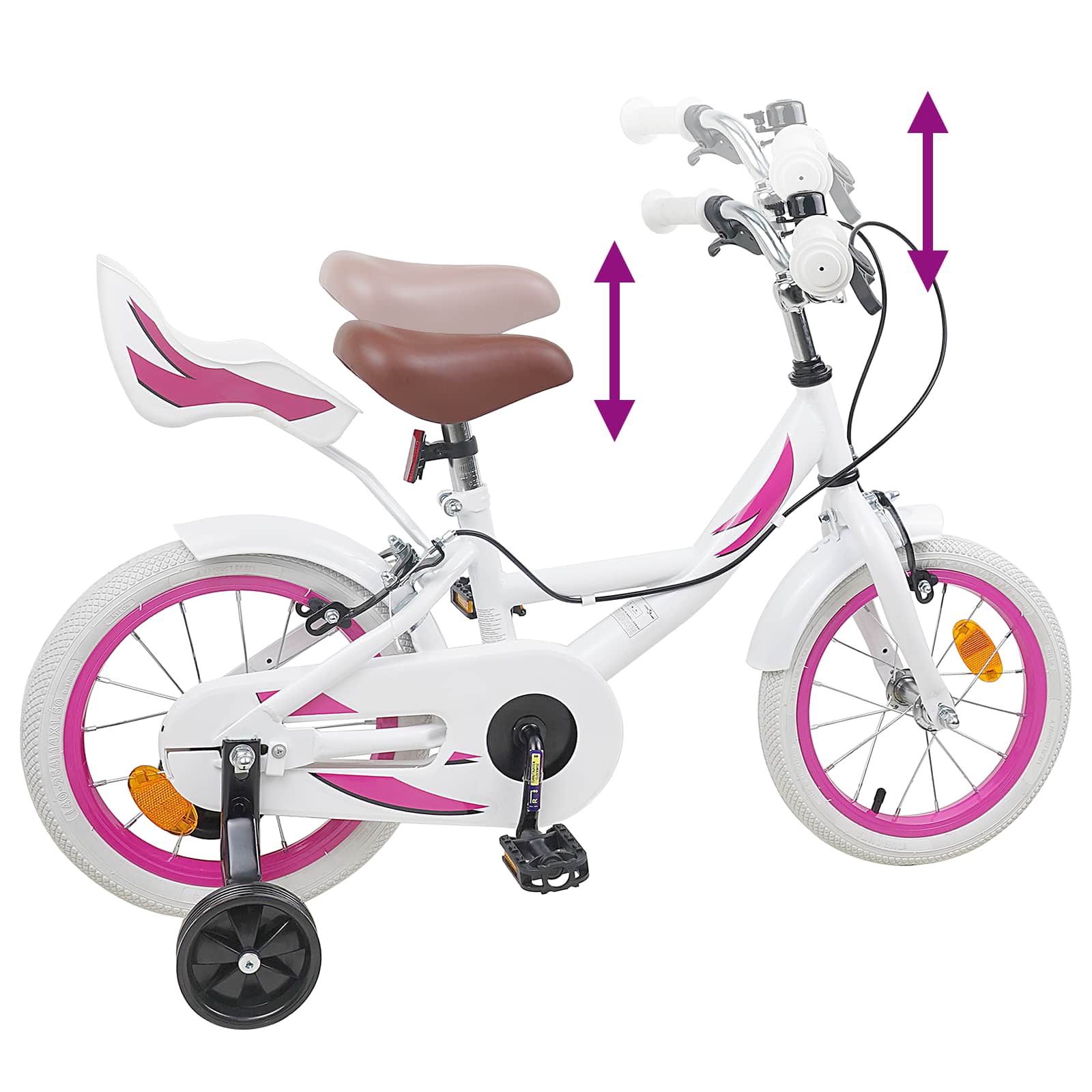 Kinderfahrrad 14 Zoll für 3-5 Jahre alt Weiß