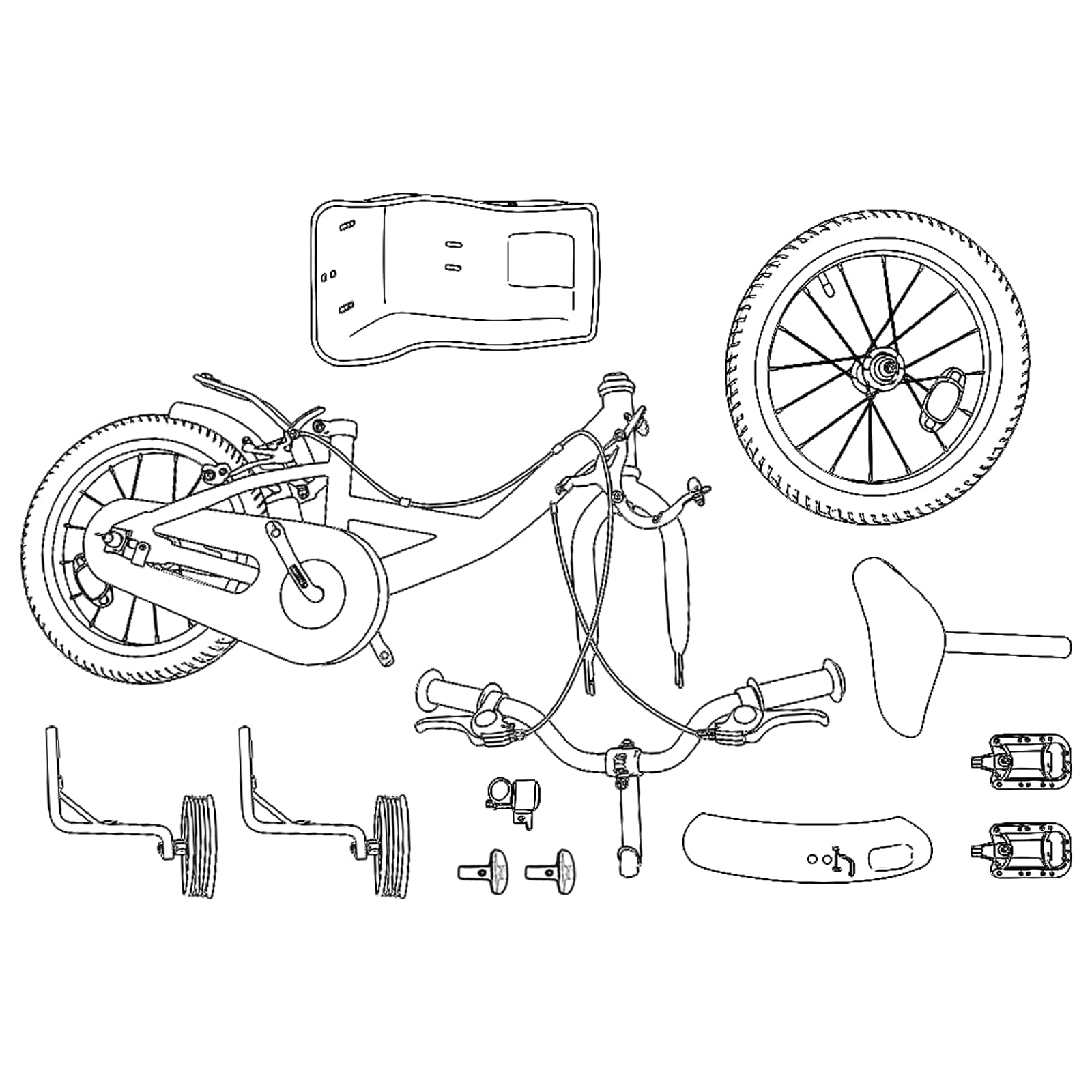 Kinderfahrrad 16 Zoll für 4-6 Jahre alt Weiß