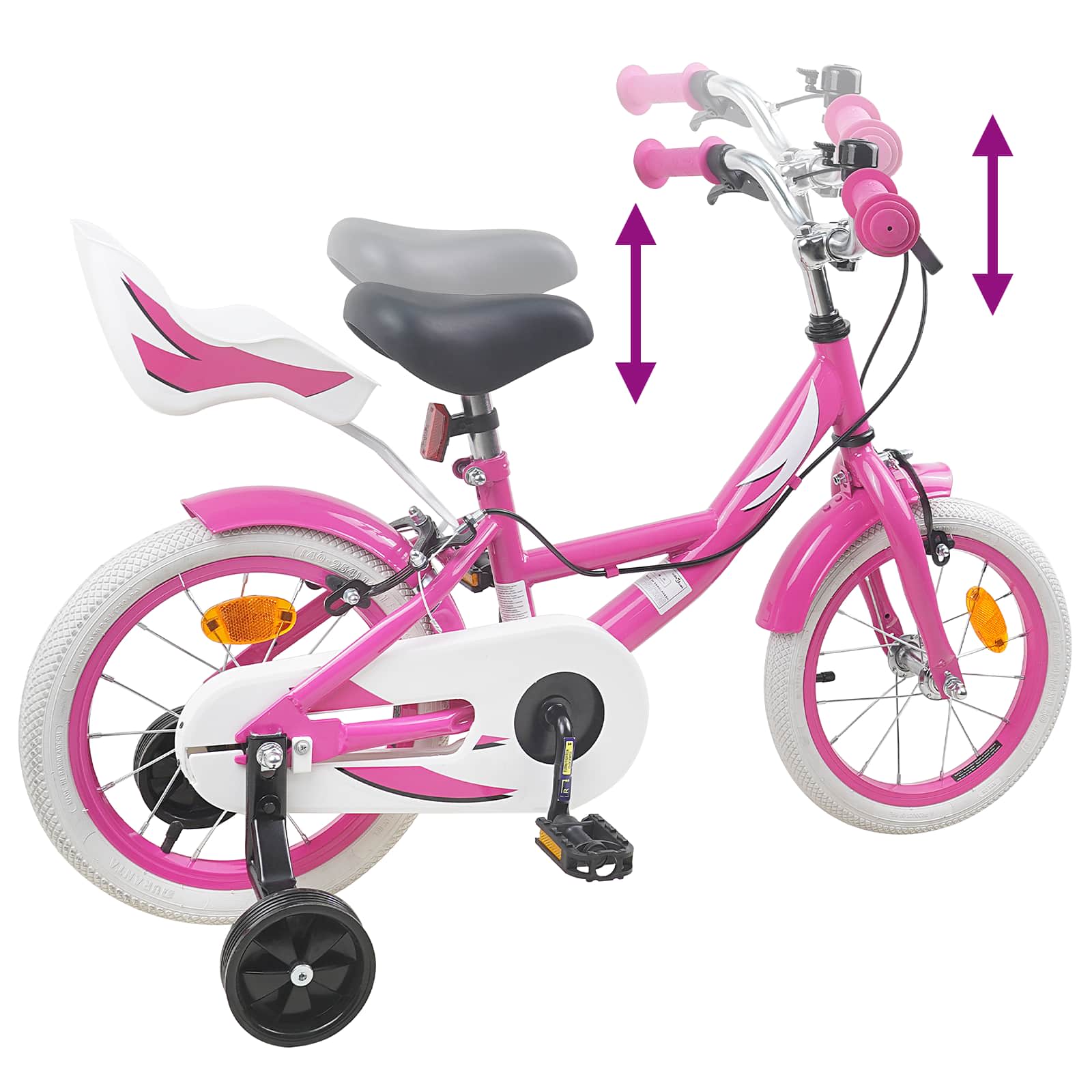 Kinderfahrrad 12 Zoll für 2-4 Jahre alt Rosa