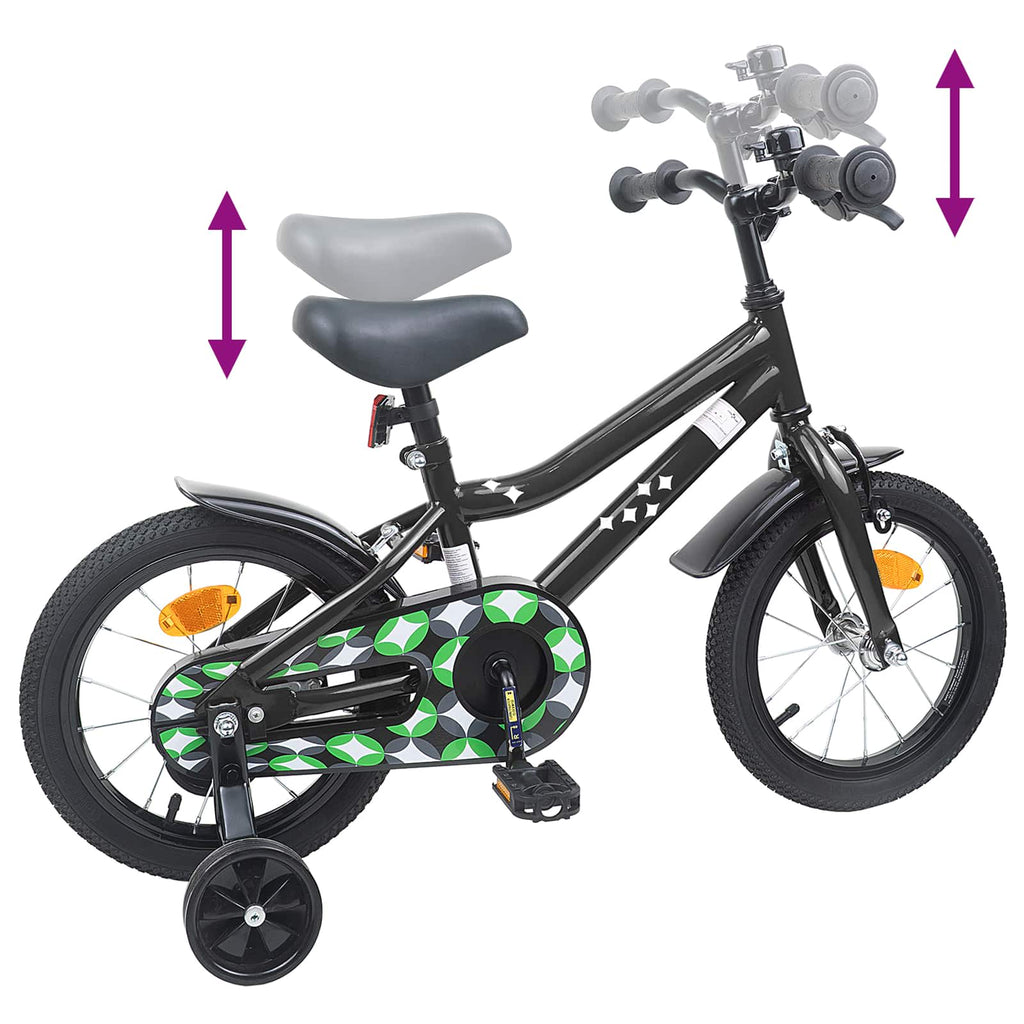 Kinderfahrrad 12 Zoll für 2-4 Jahre alt Schwarz