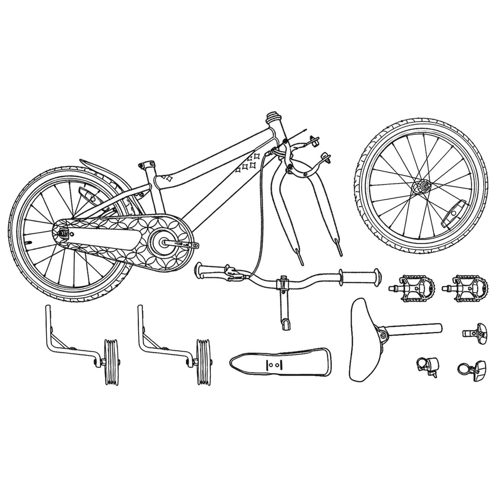 Kinderfahrrad 16 Zoll für 4-6 Jahre alt Weiß