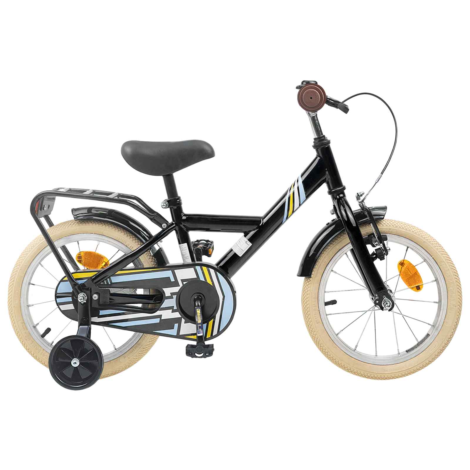 Kinderfahrrad 12 Zoll für 2-4 Jahre alt Schwarz