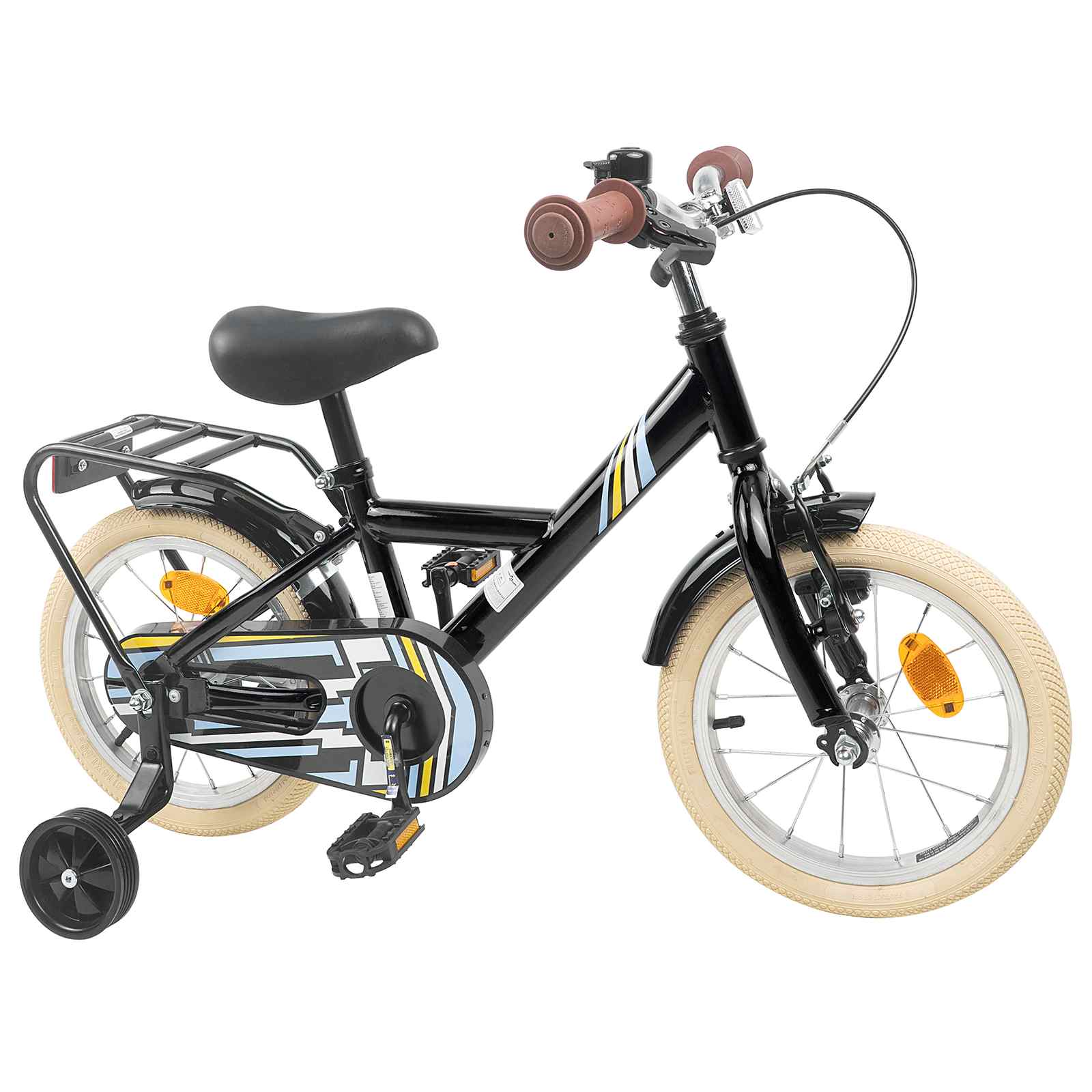 Kinderfahrrad 14 Zoll für 3-5 Jahre alt Schwarz