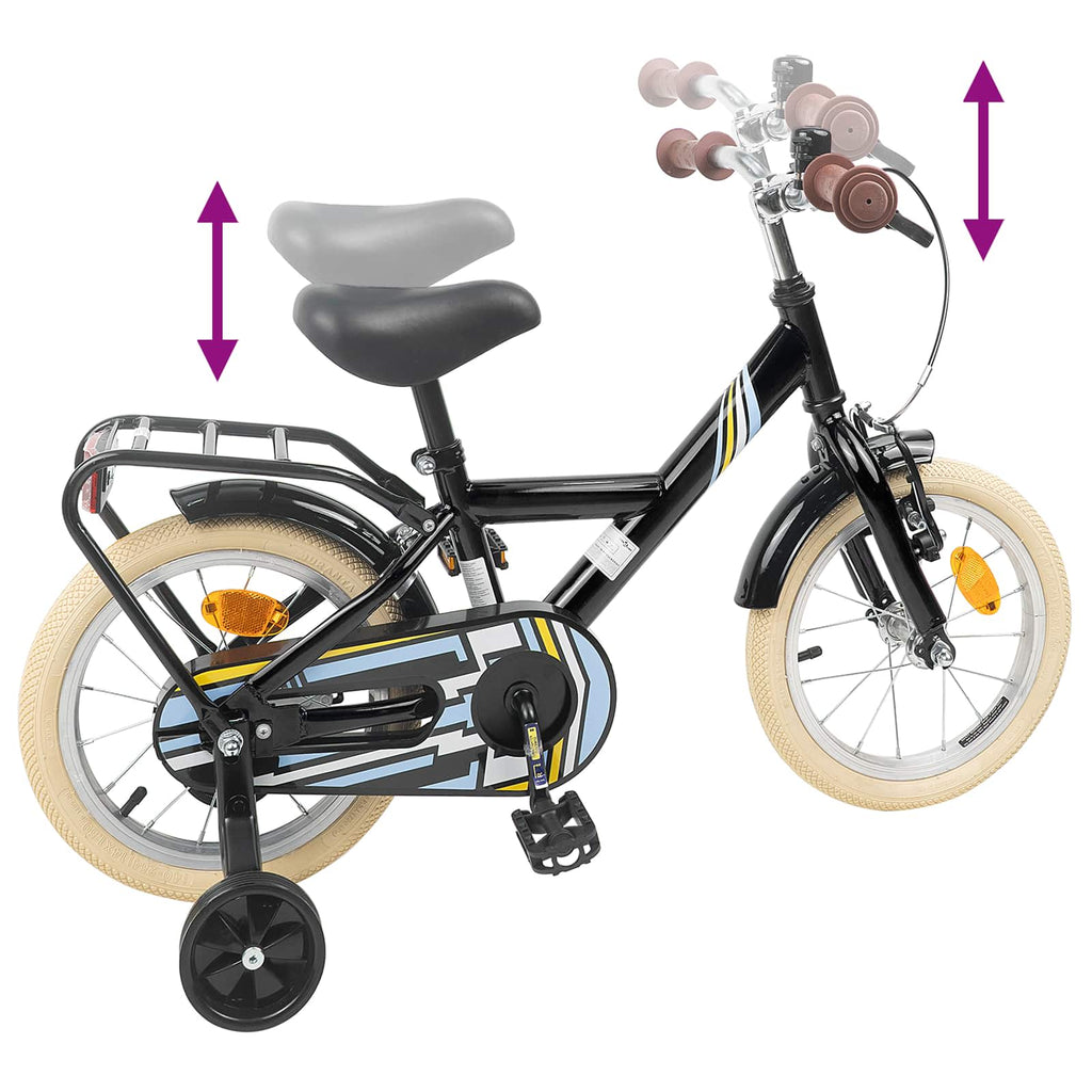 Kinderfahrrad 16 Zoll für 4-6 Jahre alt Schwarz