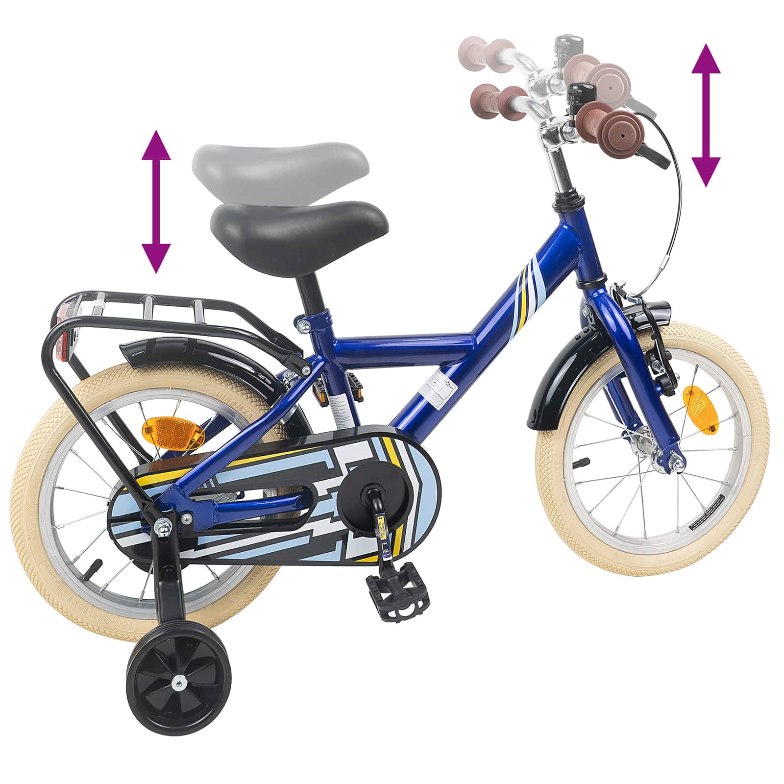 Kinderfahrrad 12 Zoll für 2-4 Jahre alt Dunkelblau