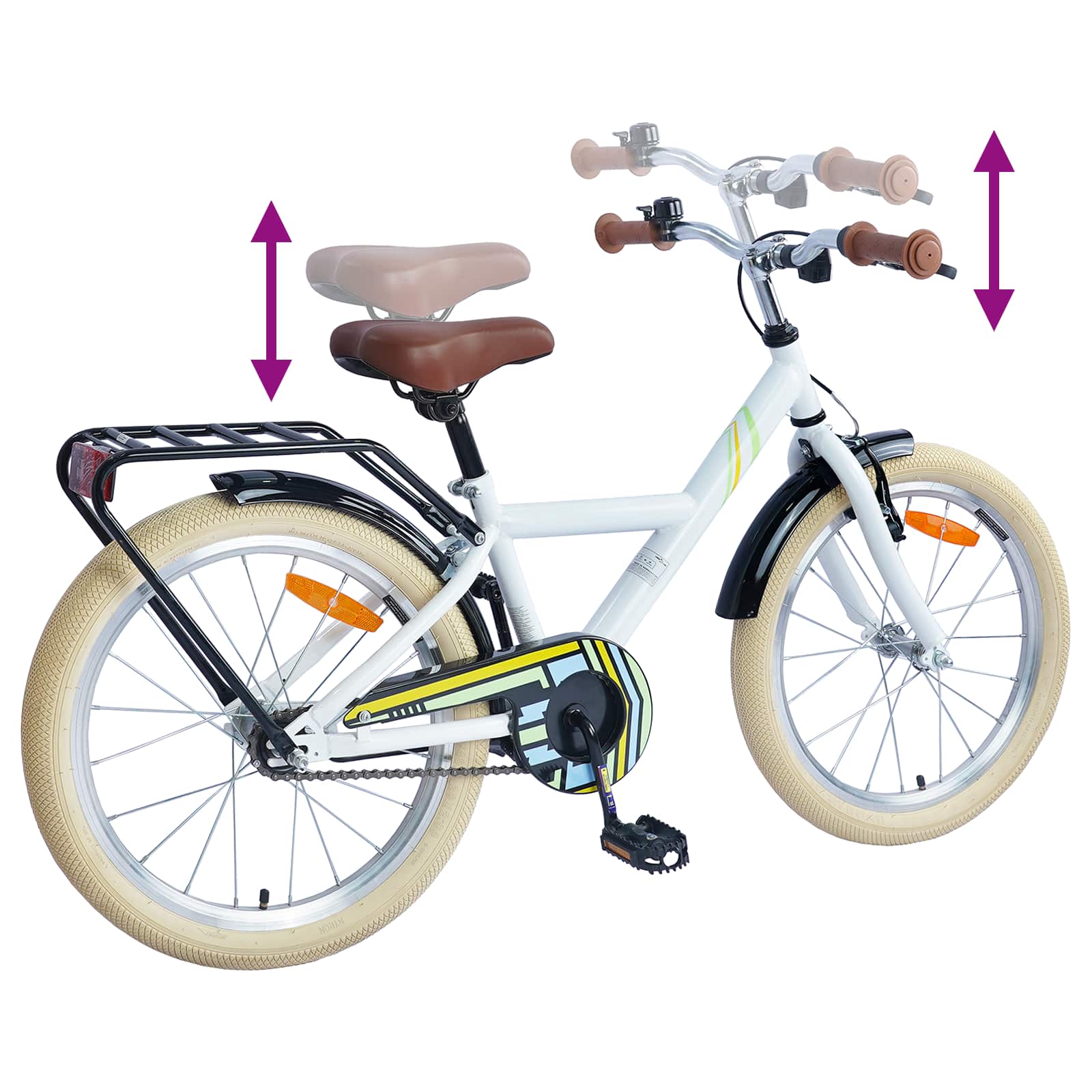 Kinderfahrrad 20 Zoll für 6-11 Jahre alt Weiß