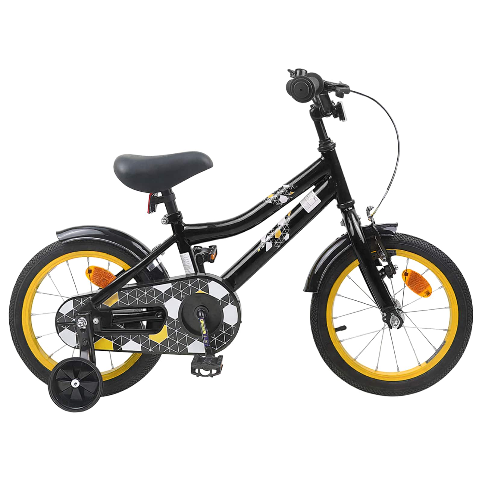 Kinderfahrrad 12 Zoll für 2-4 Jahre alt Schwarz