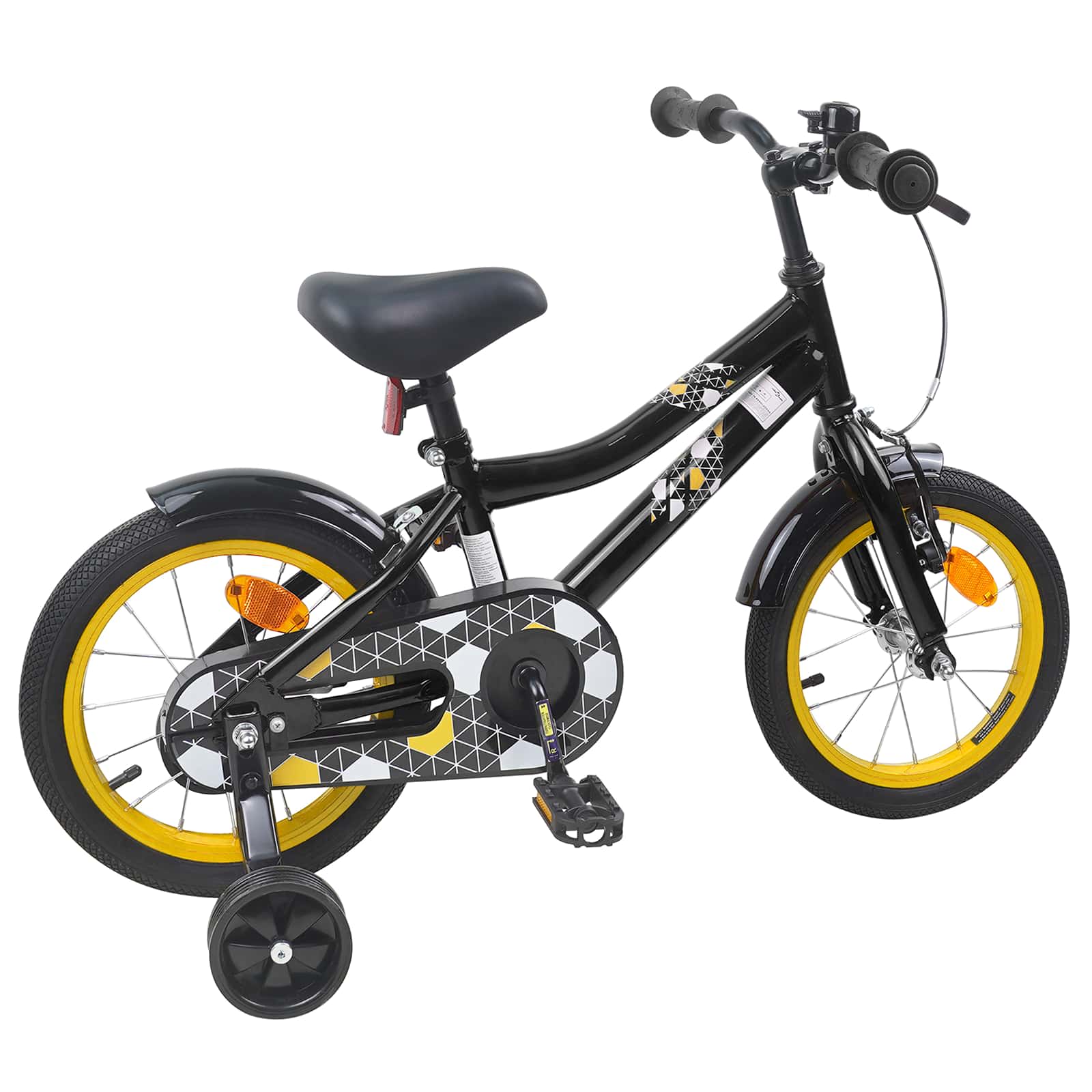 Kinderfahrrad 14 Zoll für 3-5 Jahre alt Schwarz