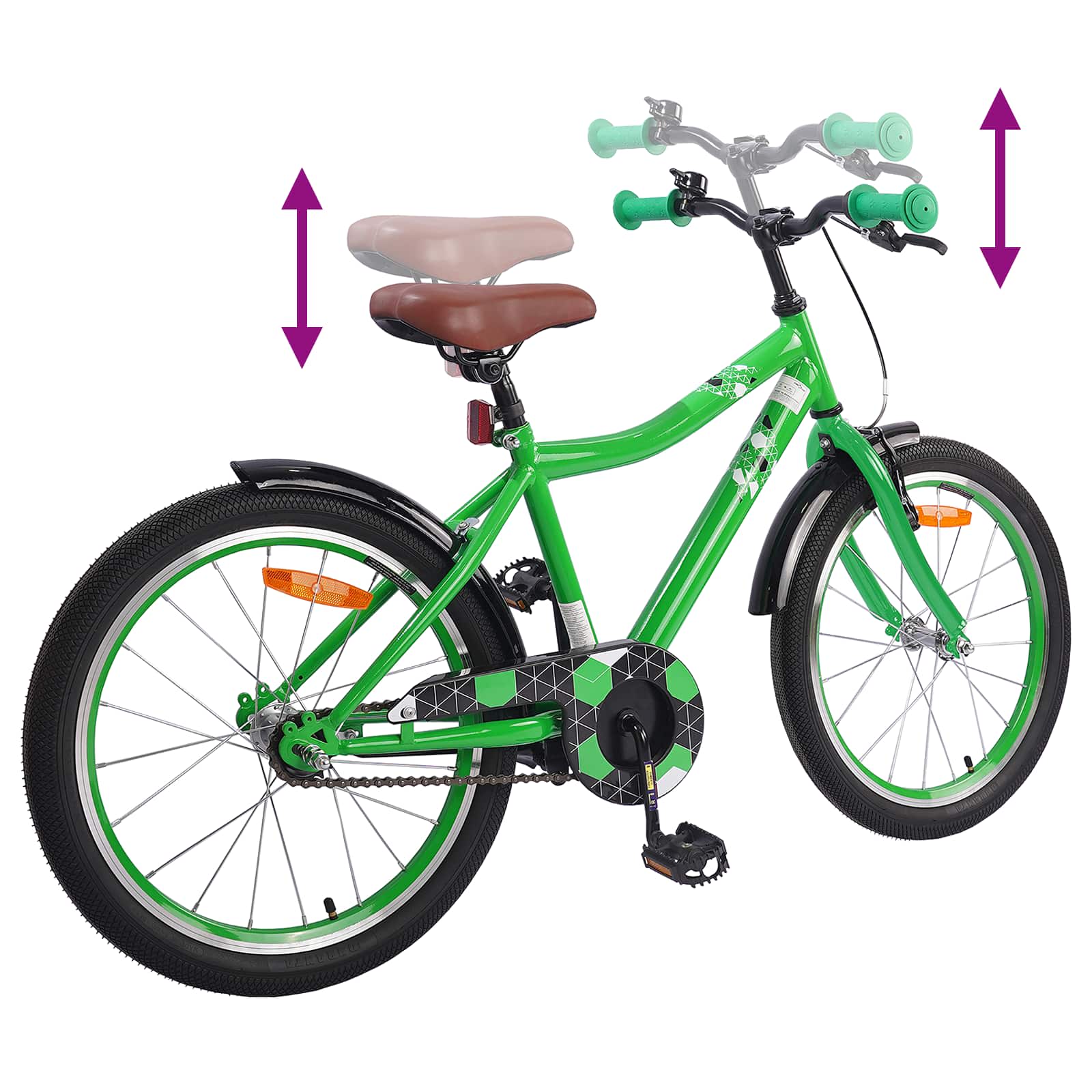 Kinderfahrrad 18 Zoll für 5-7 Jahre alt Grün
