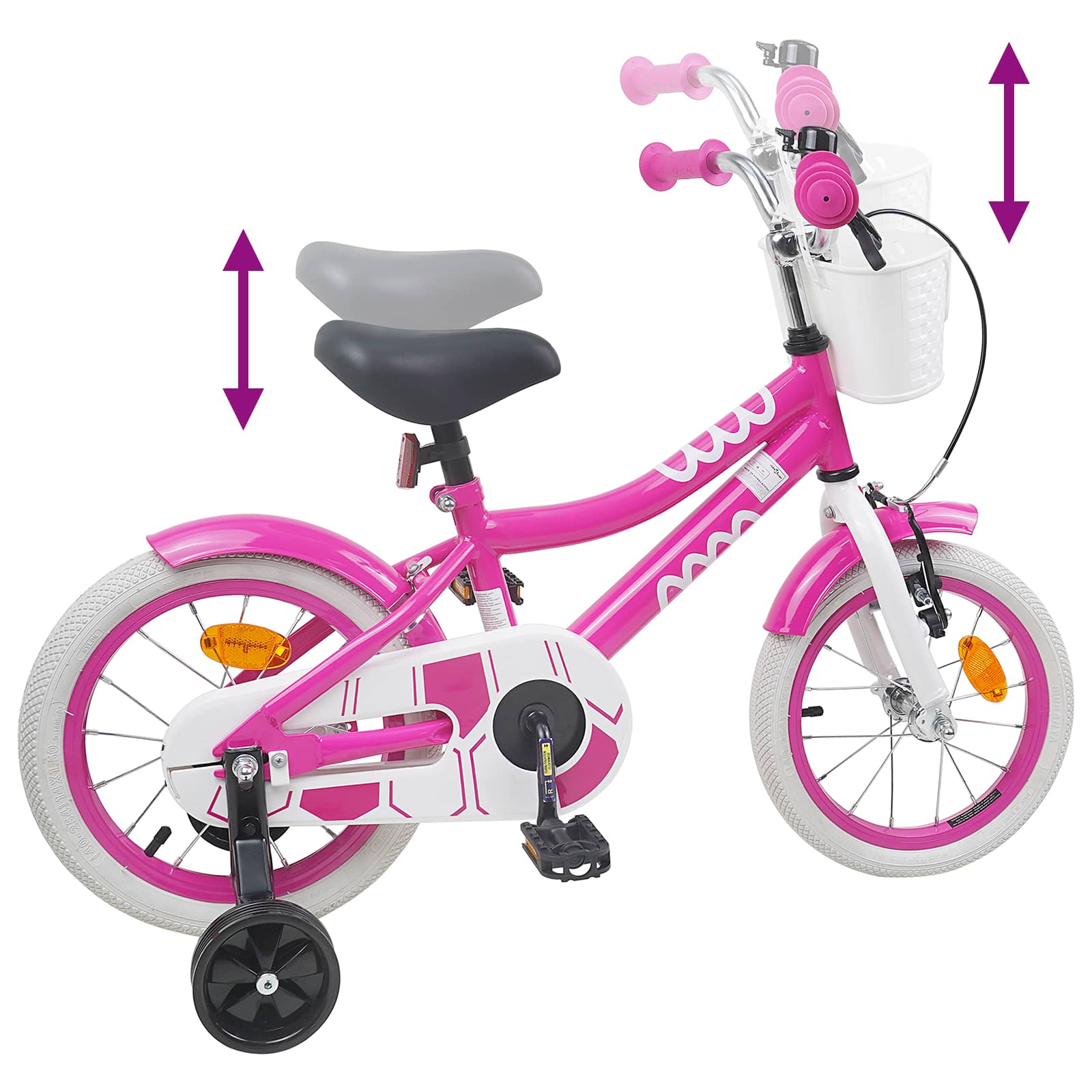 Kinderfahrrad 16 Zoll für 4-6 Jahre alt Rosa