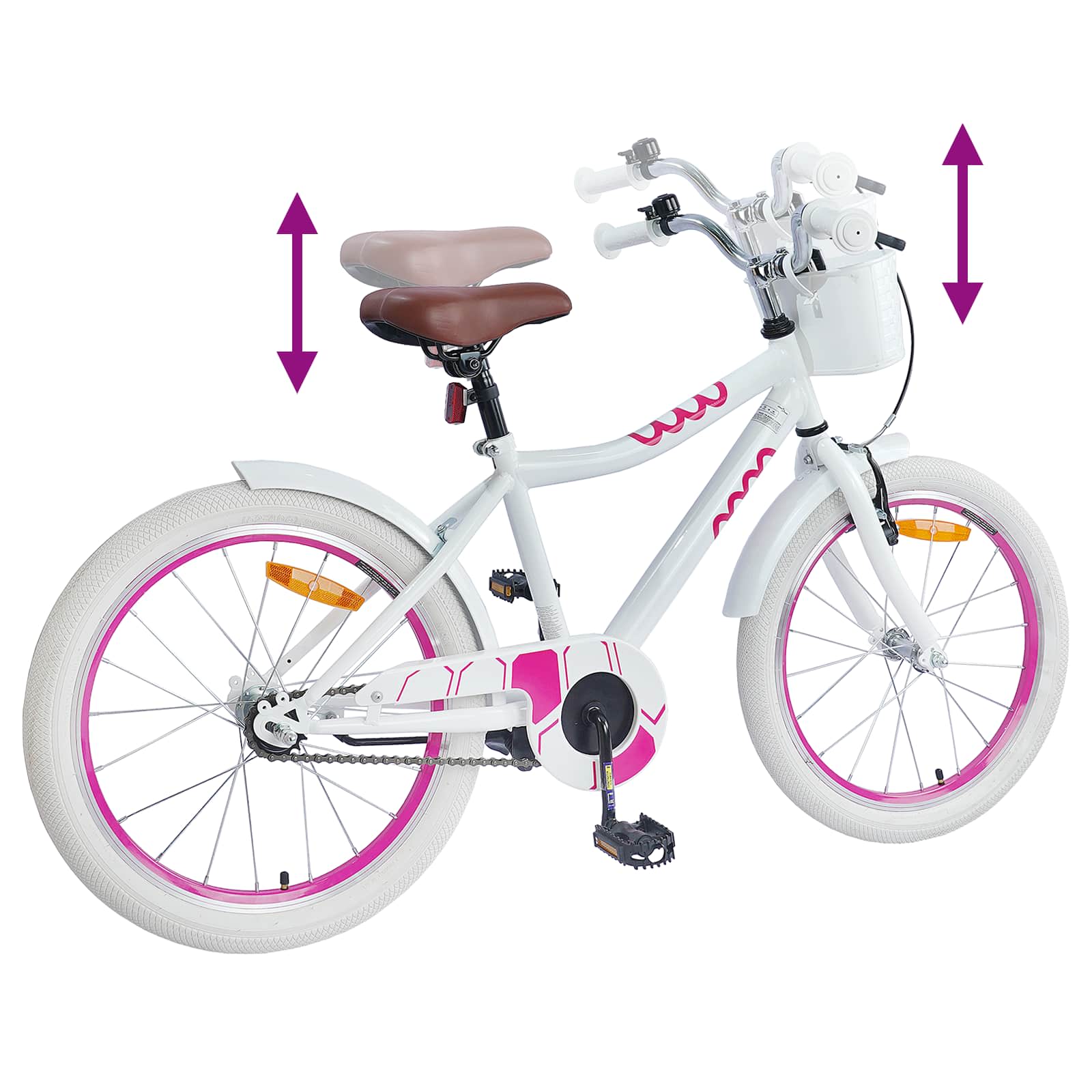 Kinderfahrrad 20 Zoll für 6-11 Jahre alt Weiß