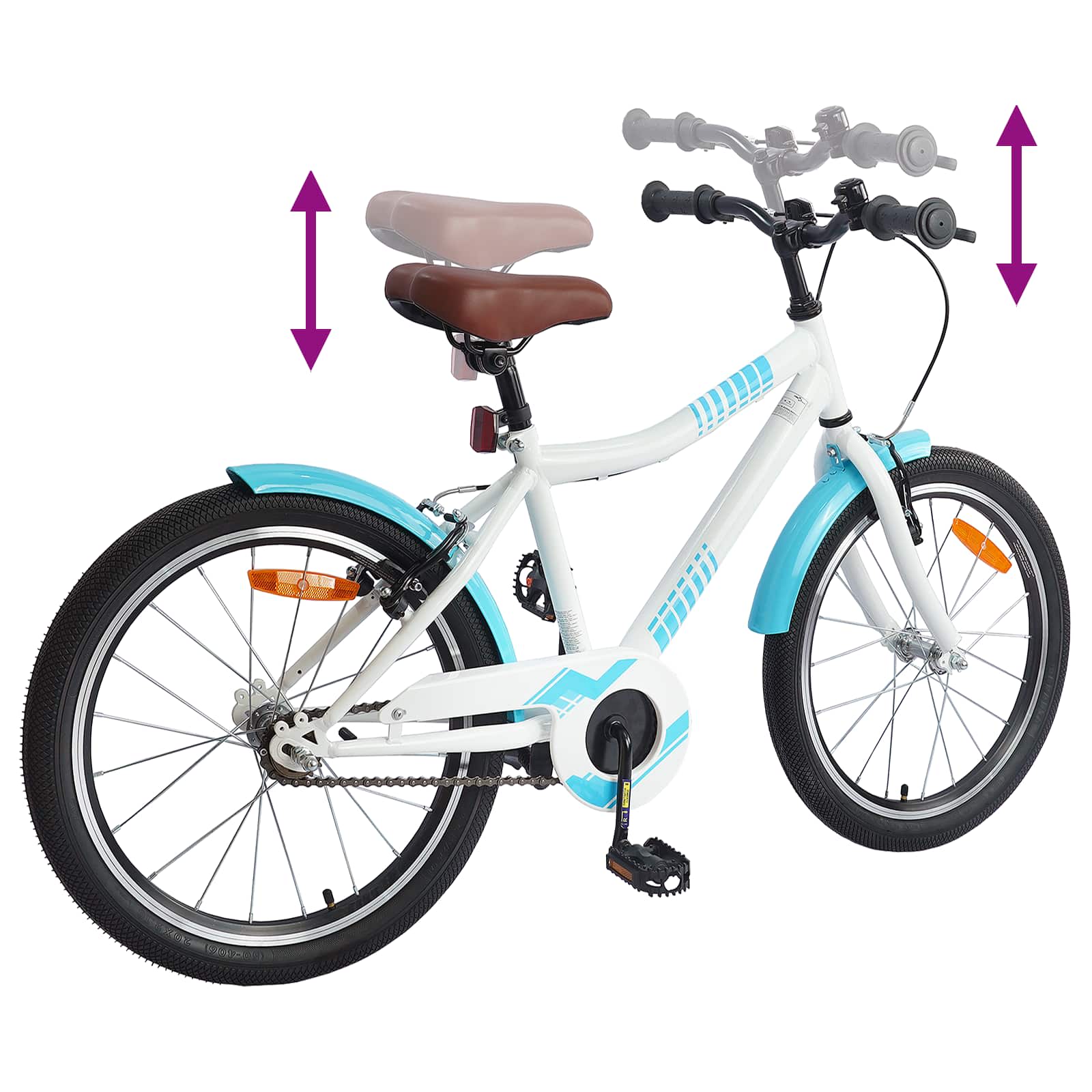 Kinderfahrrad 24 Zoll für 8-12 Jahre alt Himmelblau