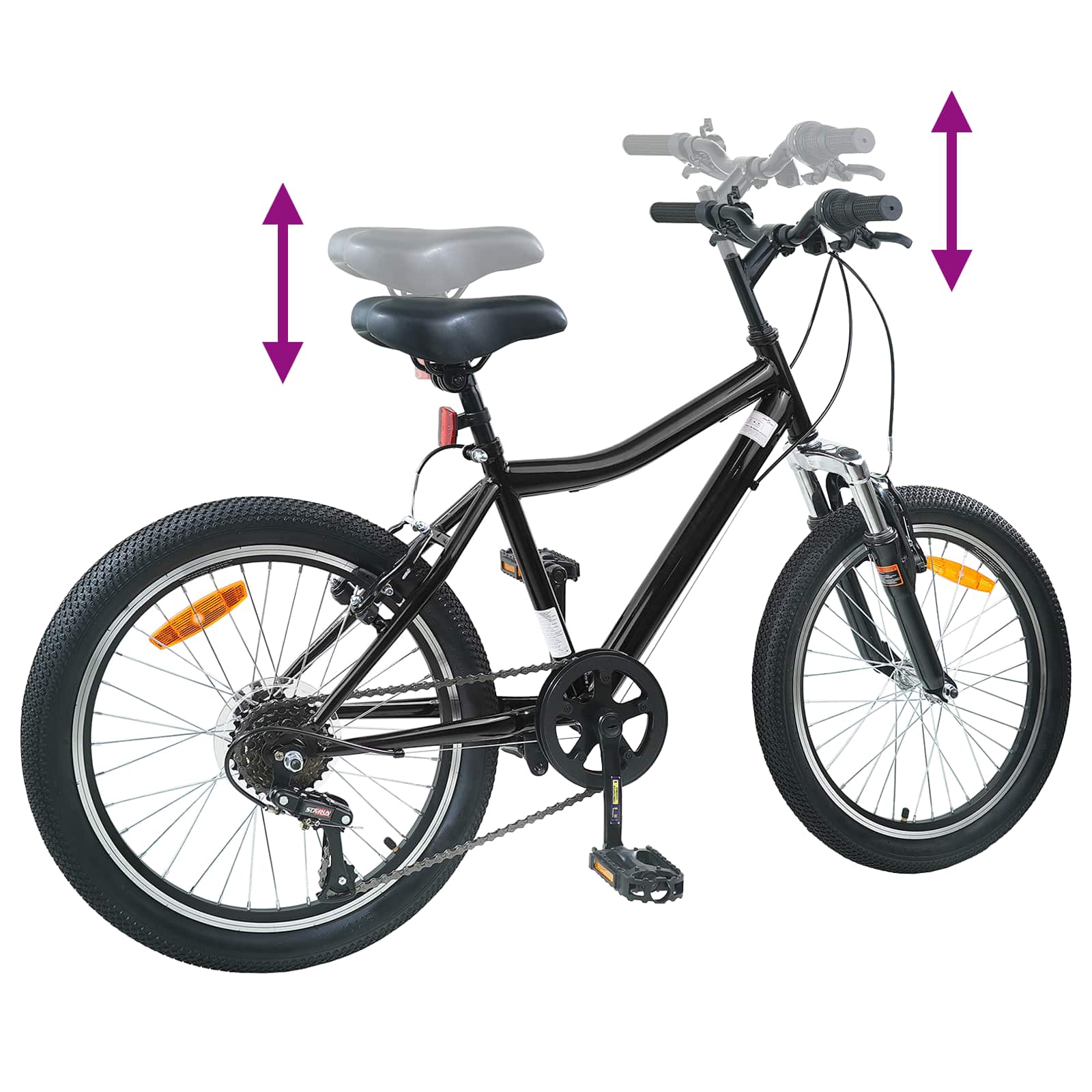 Kinderfahrrad 20 Zoll 6-Speed für 6-11 Jahre alt Schwarz