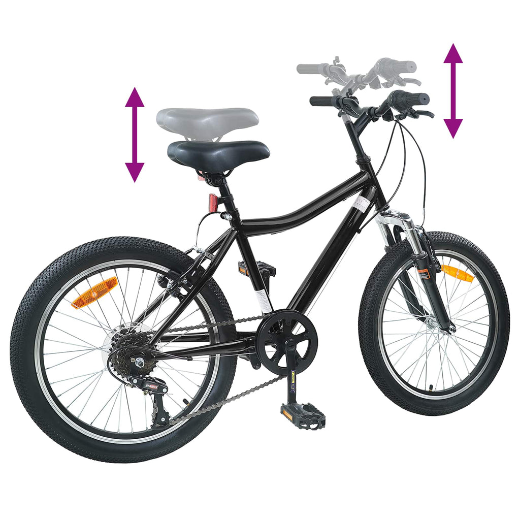 Kinderfahrrad 24 Zoll 6-Speed für 8-12 Jahre alt Schwarz